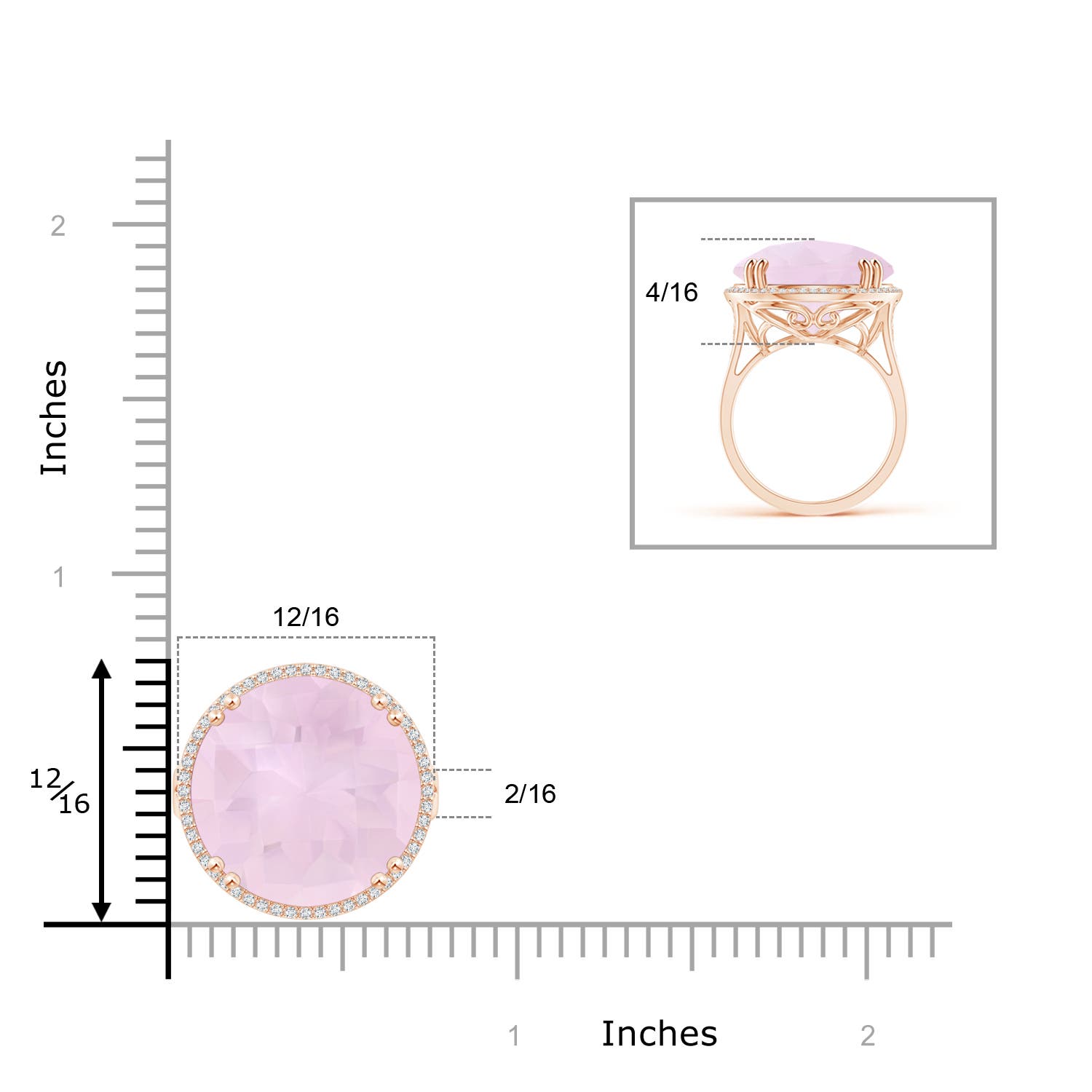 AA - Rose Quartz / 12.16 CT / 14 KT Rose Gold