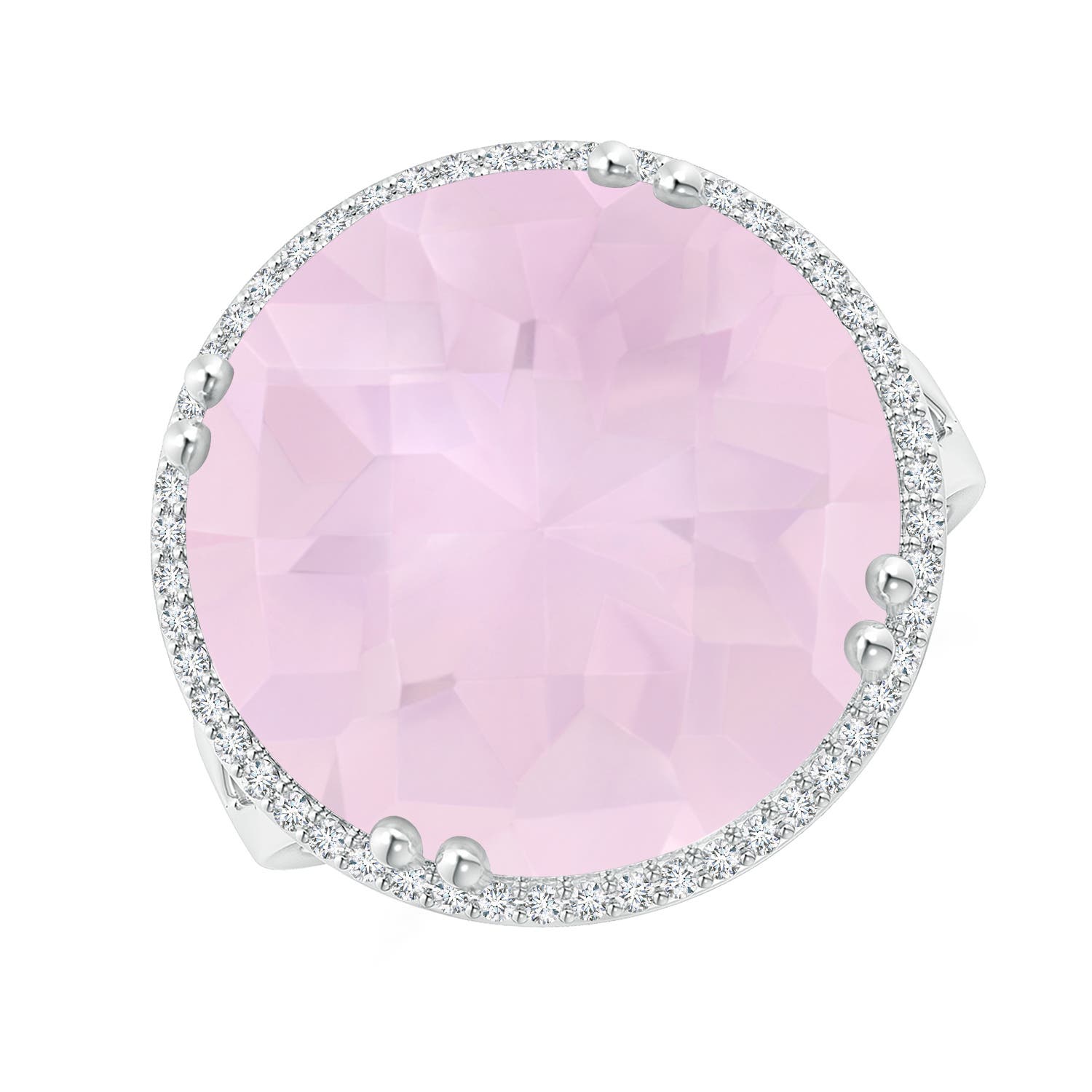 AA - Rose Quartz / 12.16 CT / 14 KT White Gold