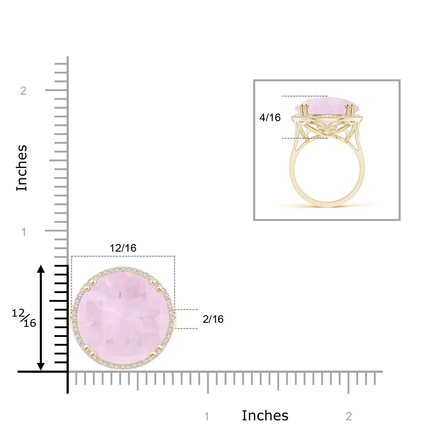 AA - Rose Quartz / 12.16 CT / 14 KT Yellow Gold