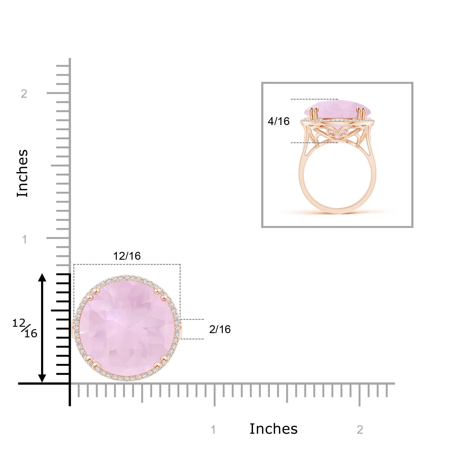 AAA - Rose Quartz / 12.16 CT / 14 KT Rose Gold