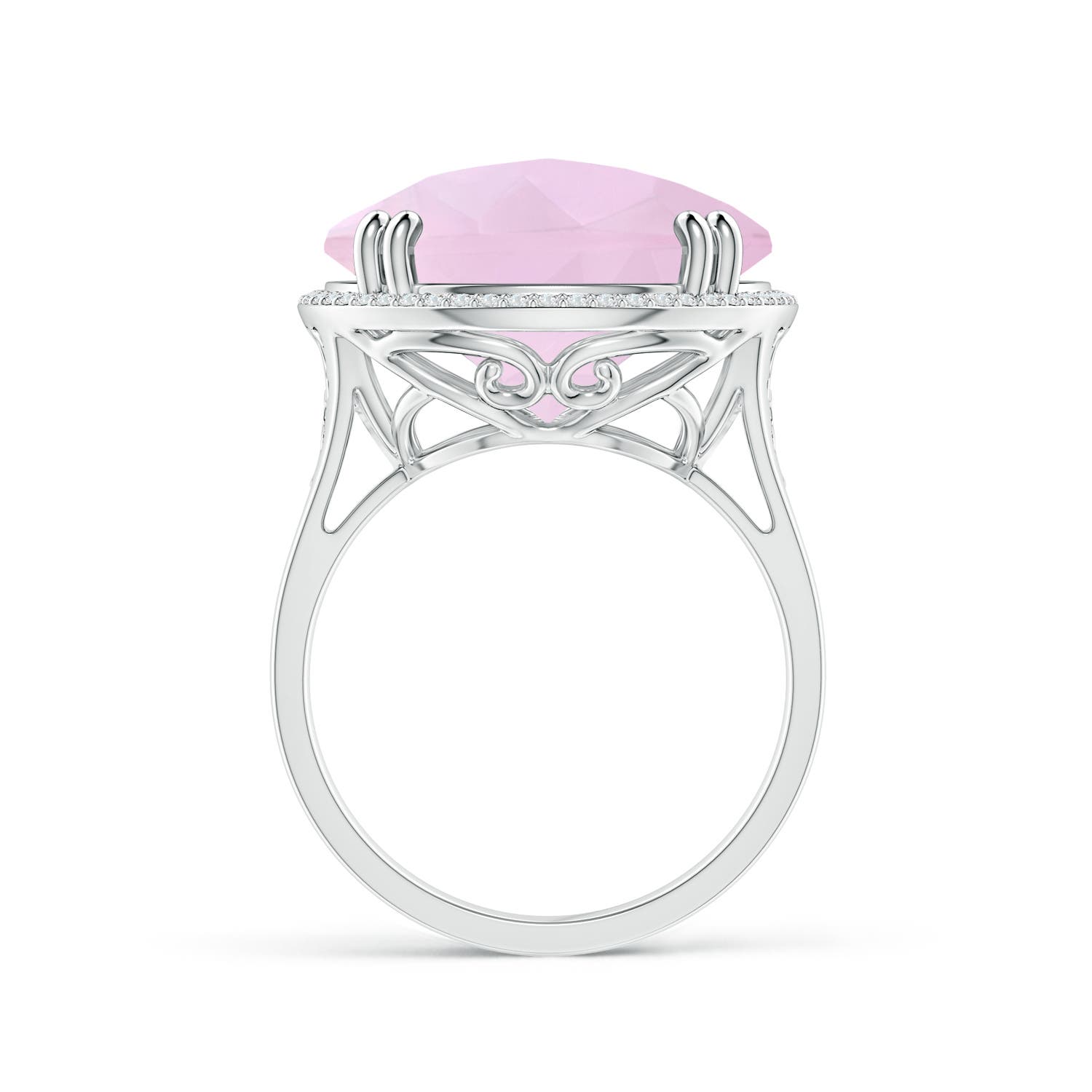 AAA - Rose Quartz / 12.16 CT / 14 KT White Gold