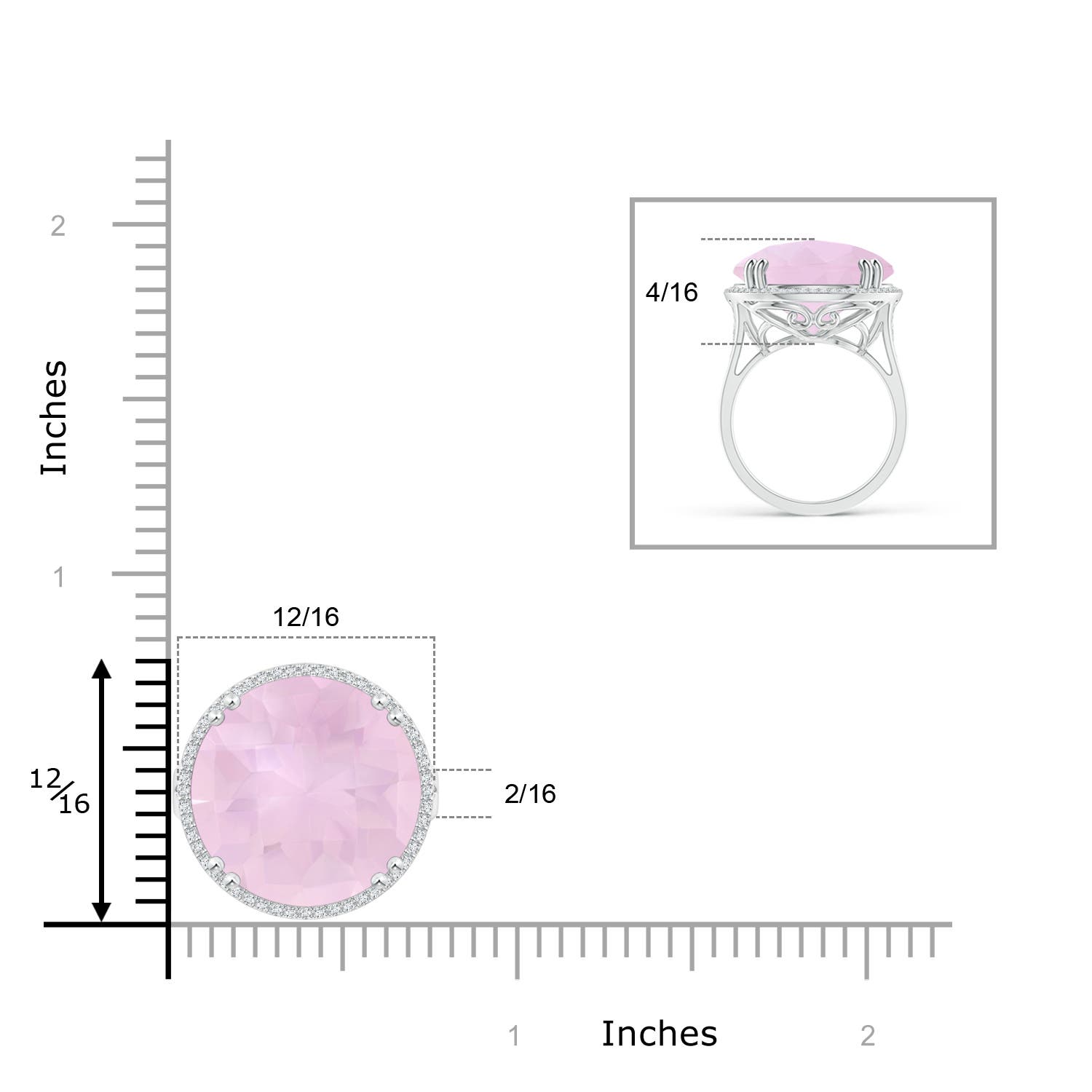 AAA - Rose Quartz / 12.16 CT / 14 KT White Gold