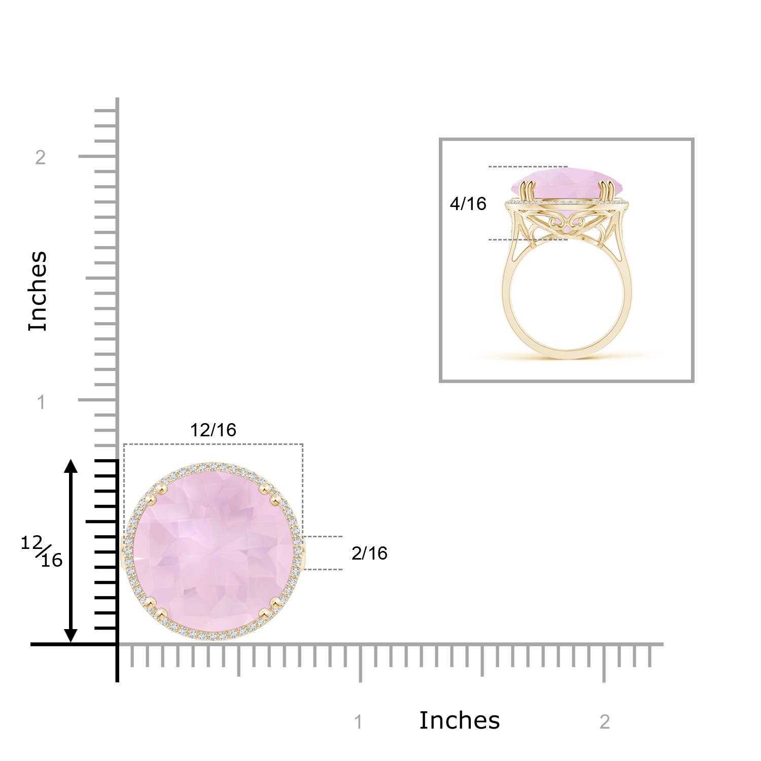 AAA - Rose Quartz / 12.16 CT / 14 KT Yellow Gold