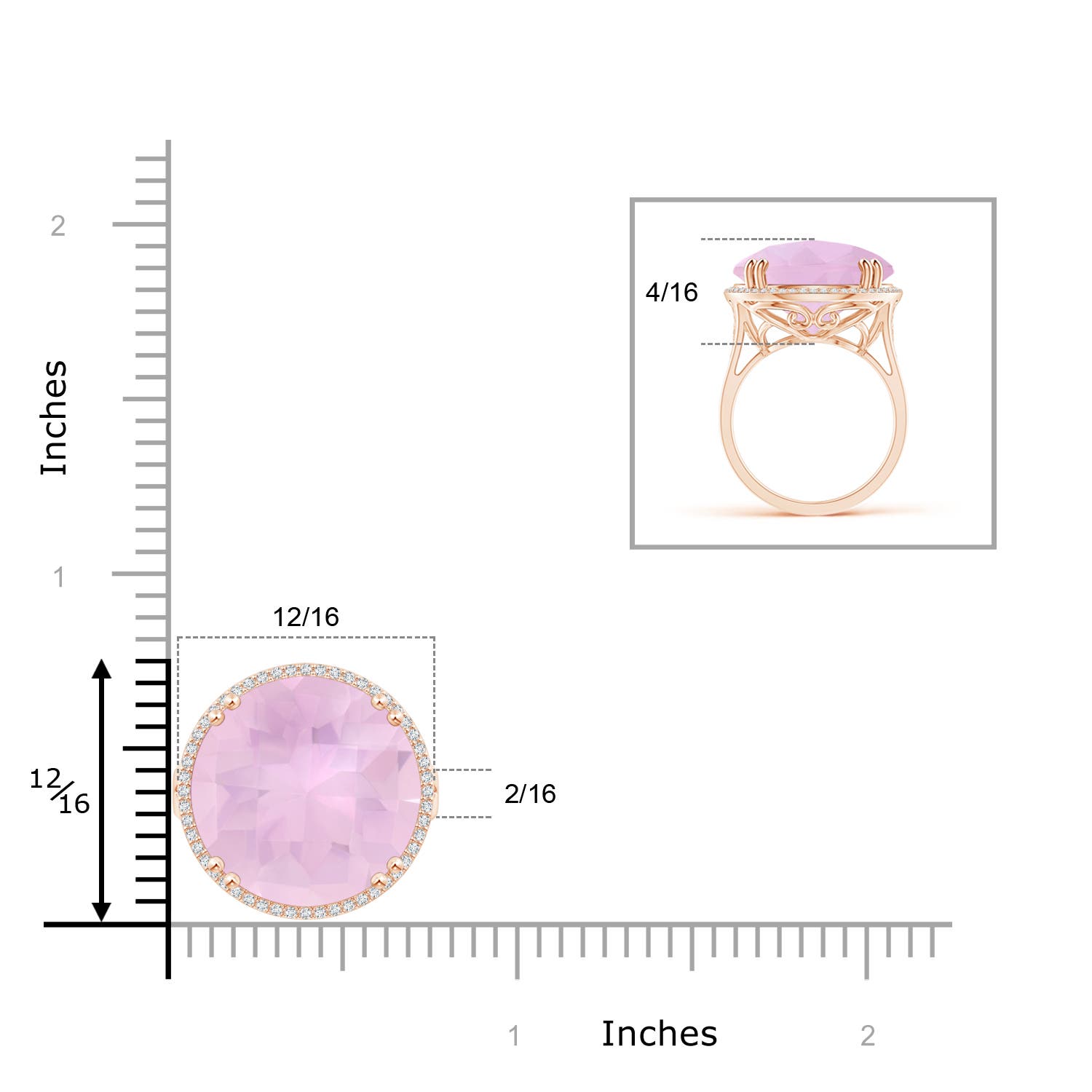 AAAA - Rose Quartz / 12.16 CT / 14 KT Rose Gold