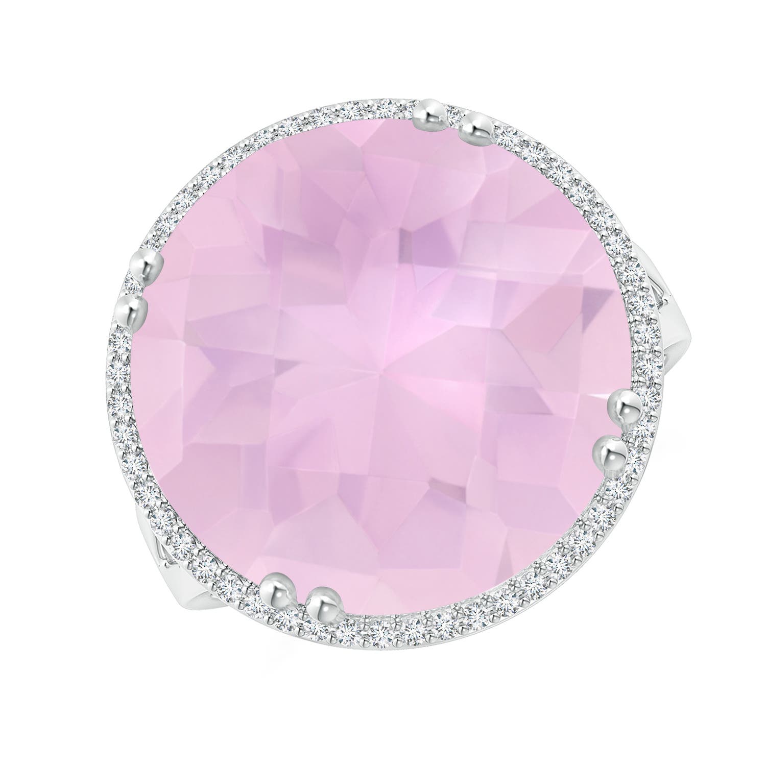 AAAA - Rose Quartz / 12.16 CT / 14 KT White Gold