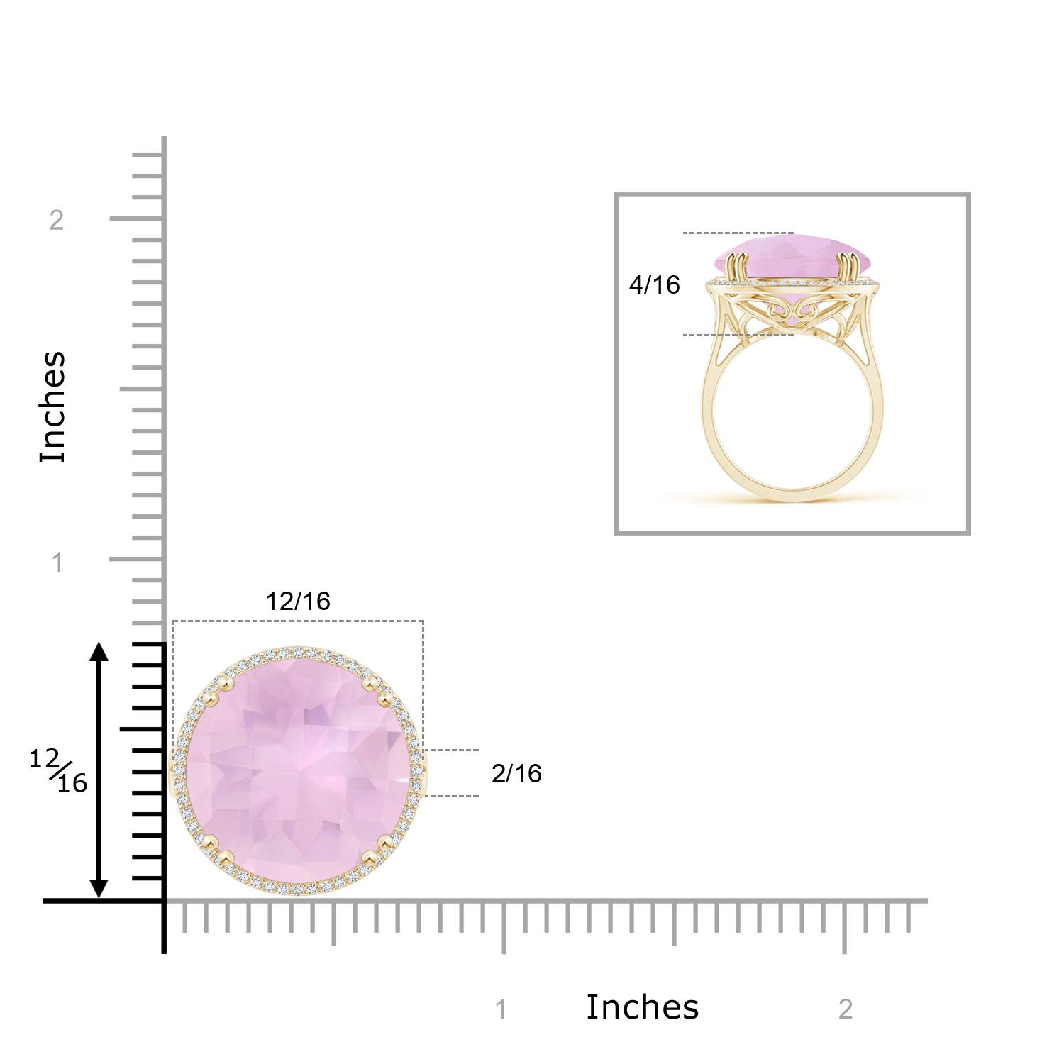 AAAA - Rose Quartz / 12.16 CT / 14 KT Yellow Gold