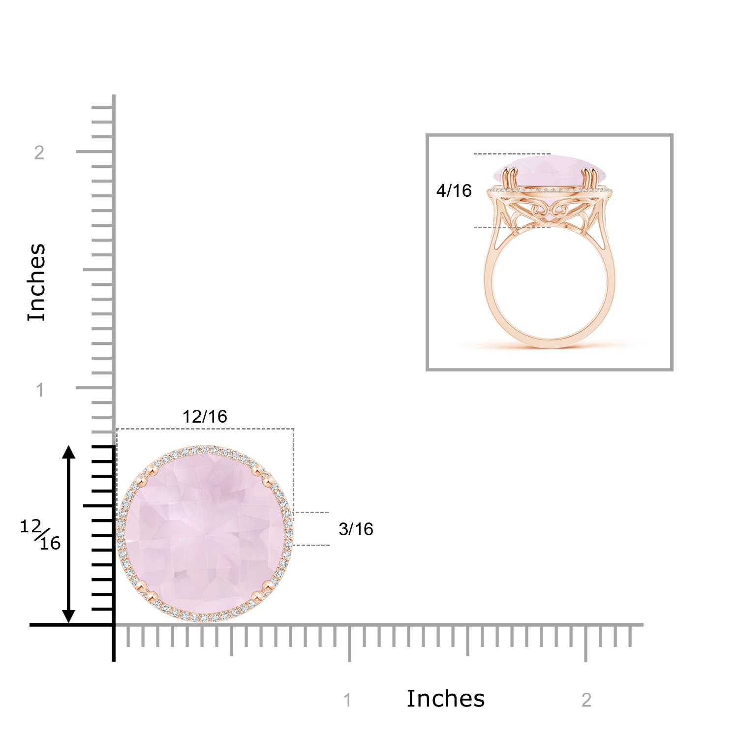 A - Rose Quartz / 15.21 CT / 14 KT Rose Gold