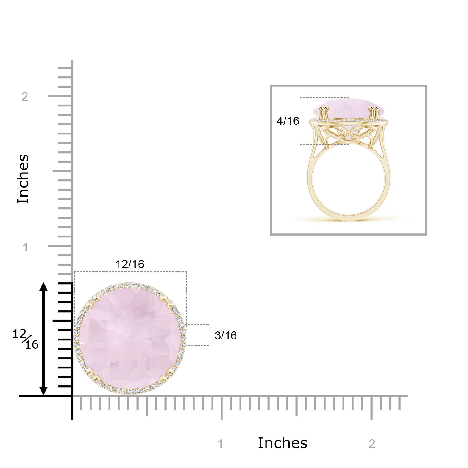 A - Rose Quartz / 15.21 CT / 14 KT Yellow Gold