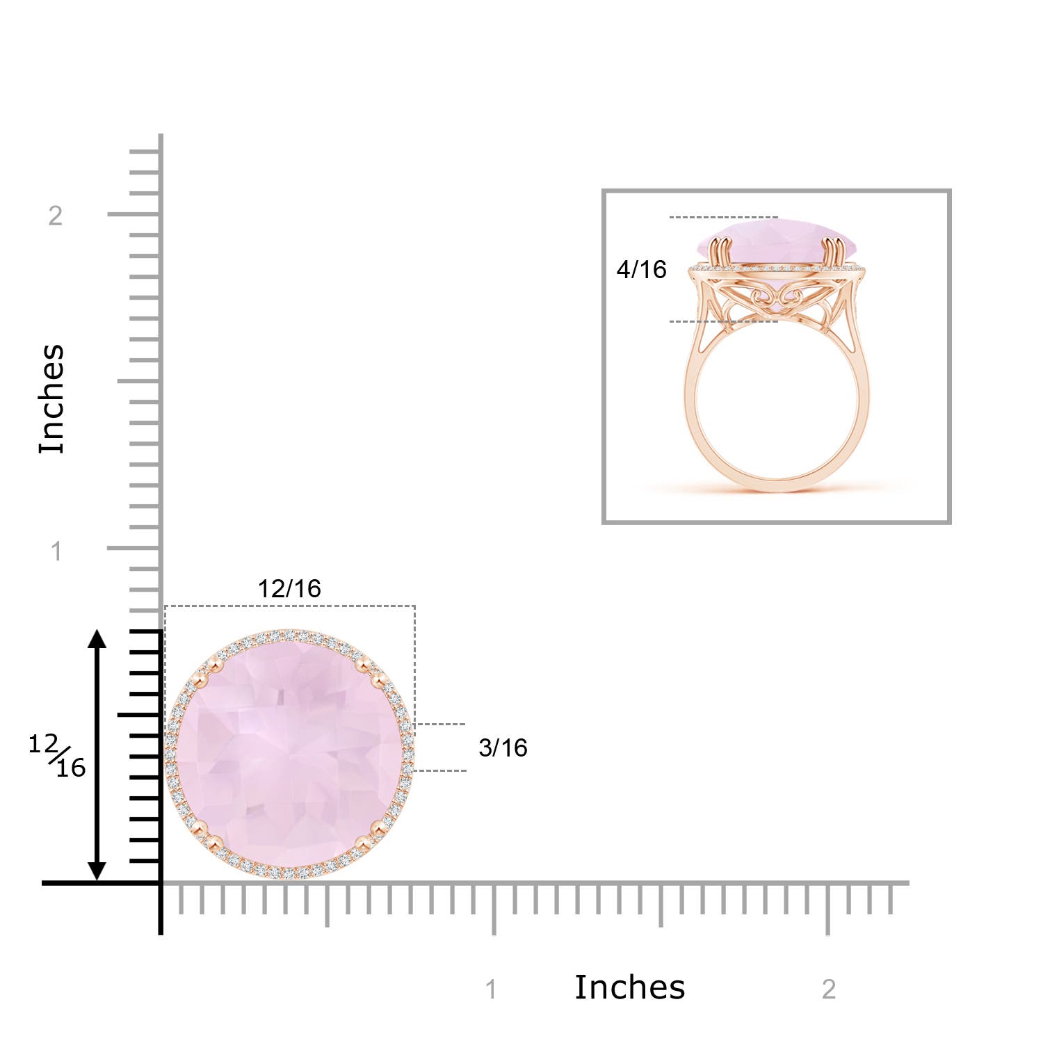 AA - Rose Quartz / 15.21 CT / 14 KT Rose Gold