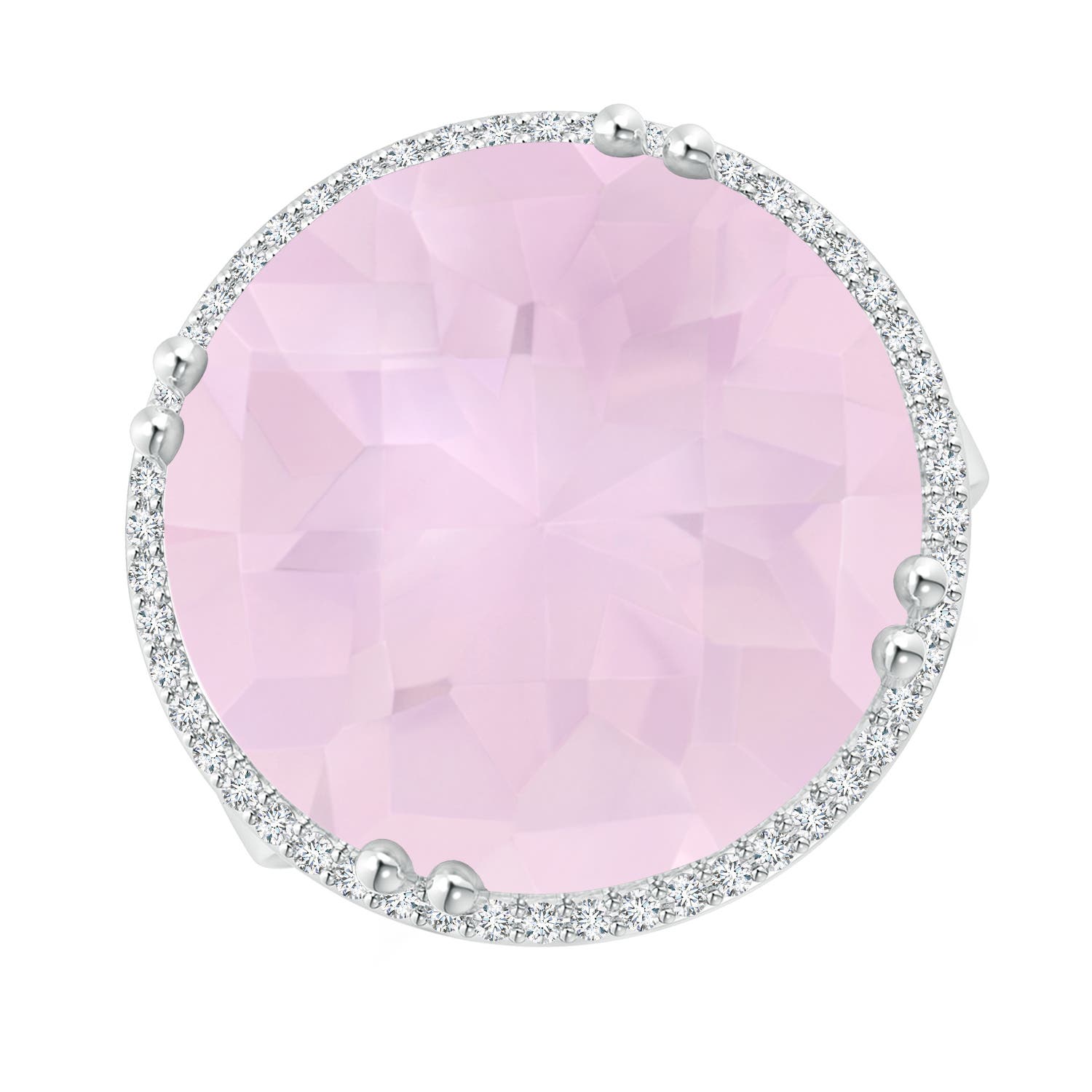 AA - Rose Quartz / 15.21 CT / 14 KT White Gold