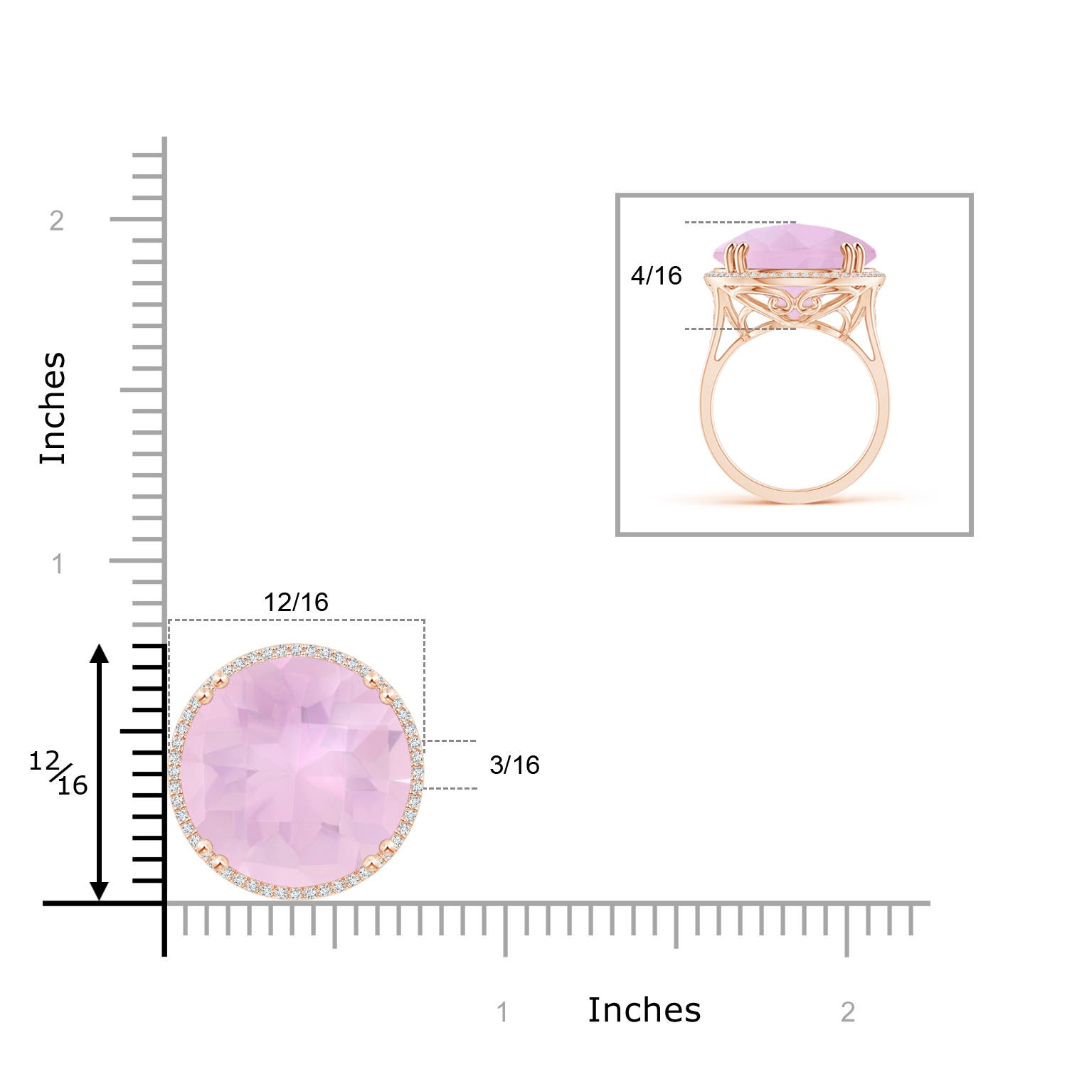 AAAA - Rose Quartz / 15.21 CT / 14 KT Rose Gold