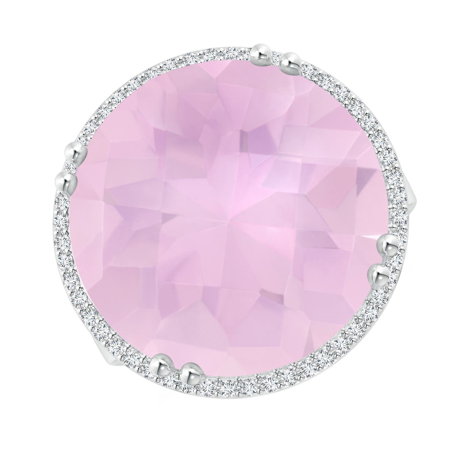 AAAA - Rose Quartz / 15.21 CT / 14 KT White Gold