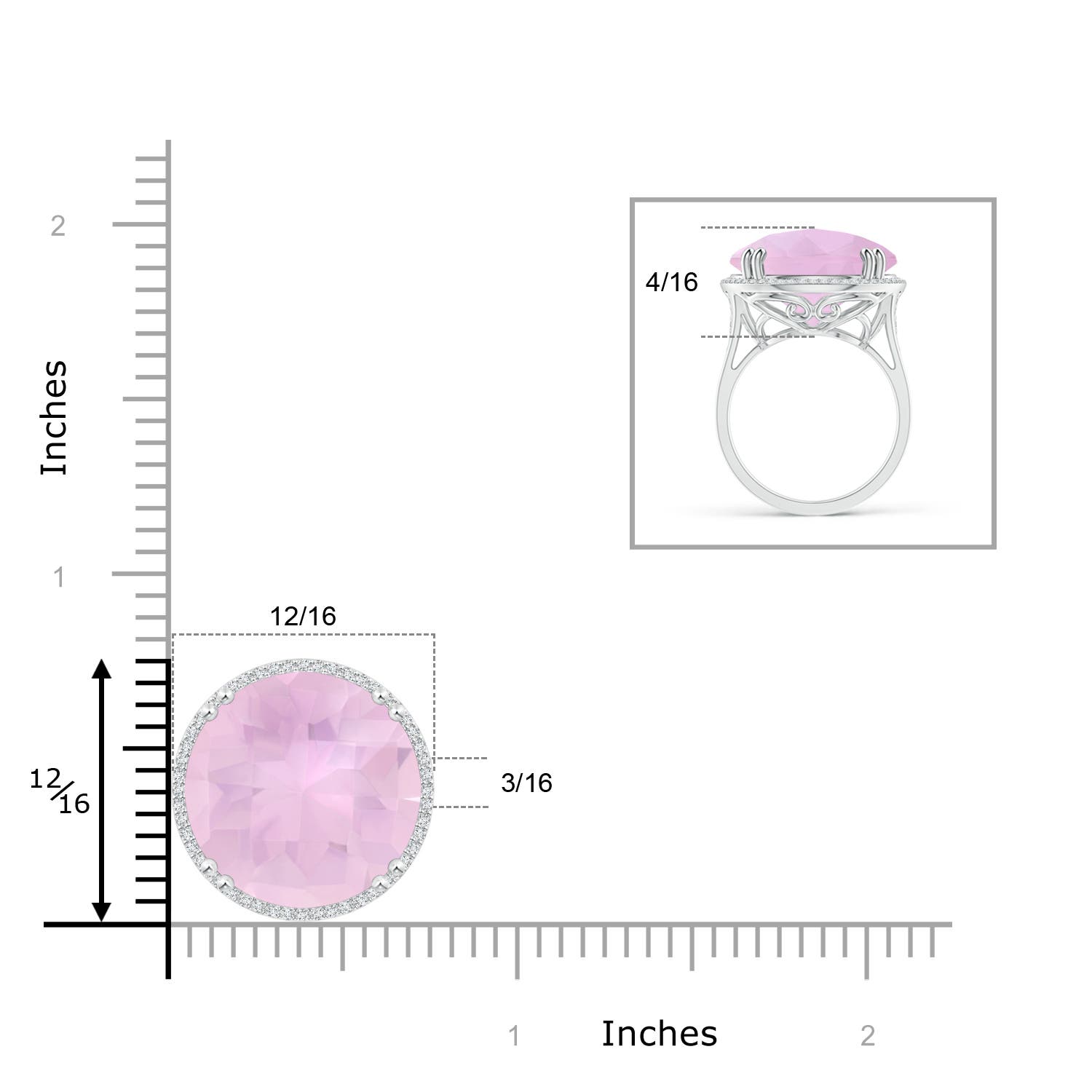 AAAA - Rose Quartz / 15.21 CT / 14 KT White Gold