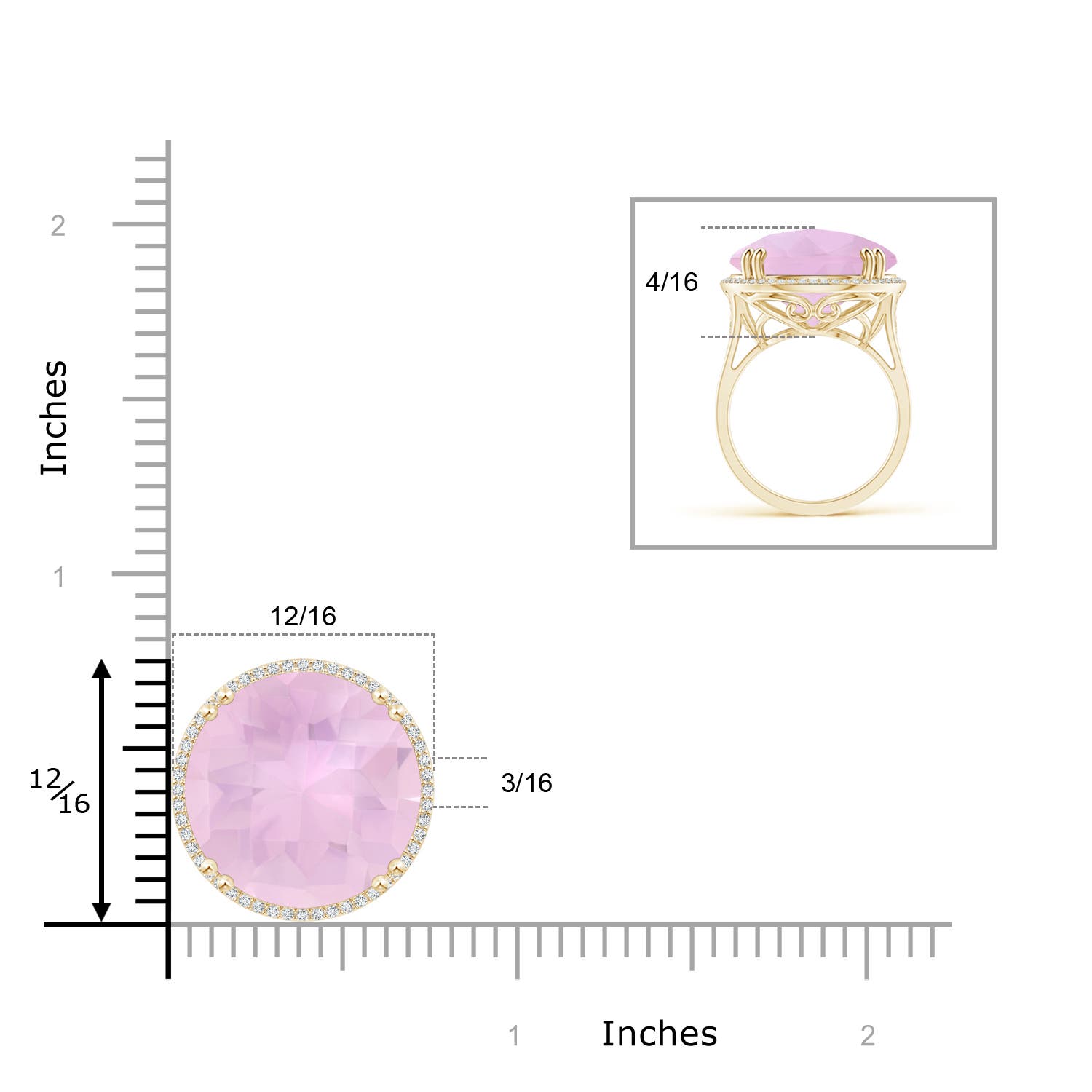 AAAA - Rose Quartz / 15.21 CT / 14 KT Yellow Gold