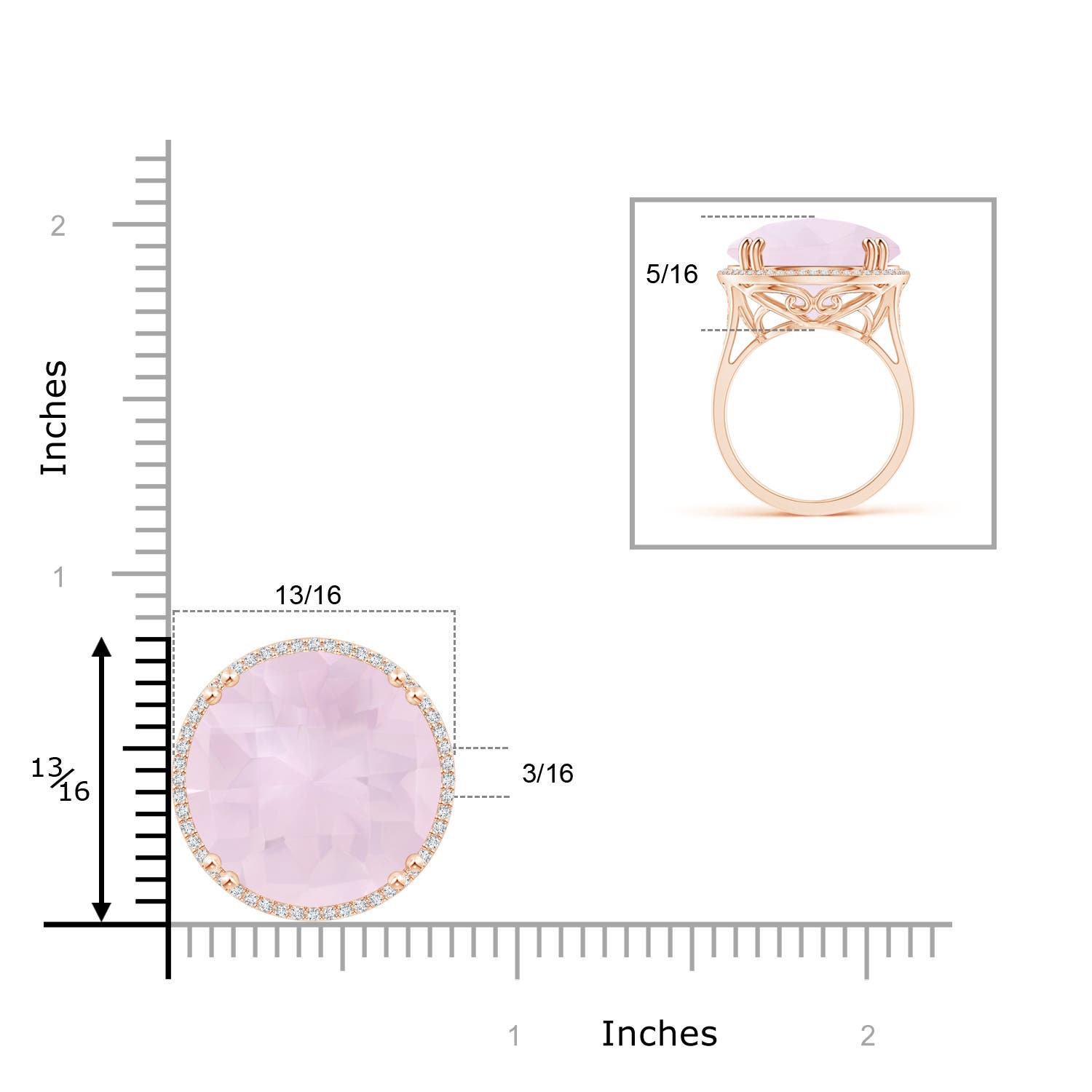 A - Rose Quartz / 18.26 CT / 14 KT Rose Gold