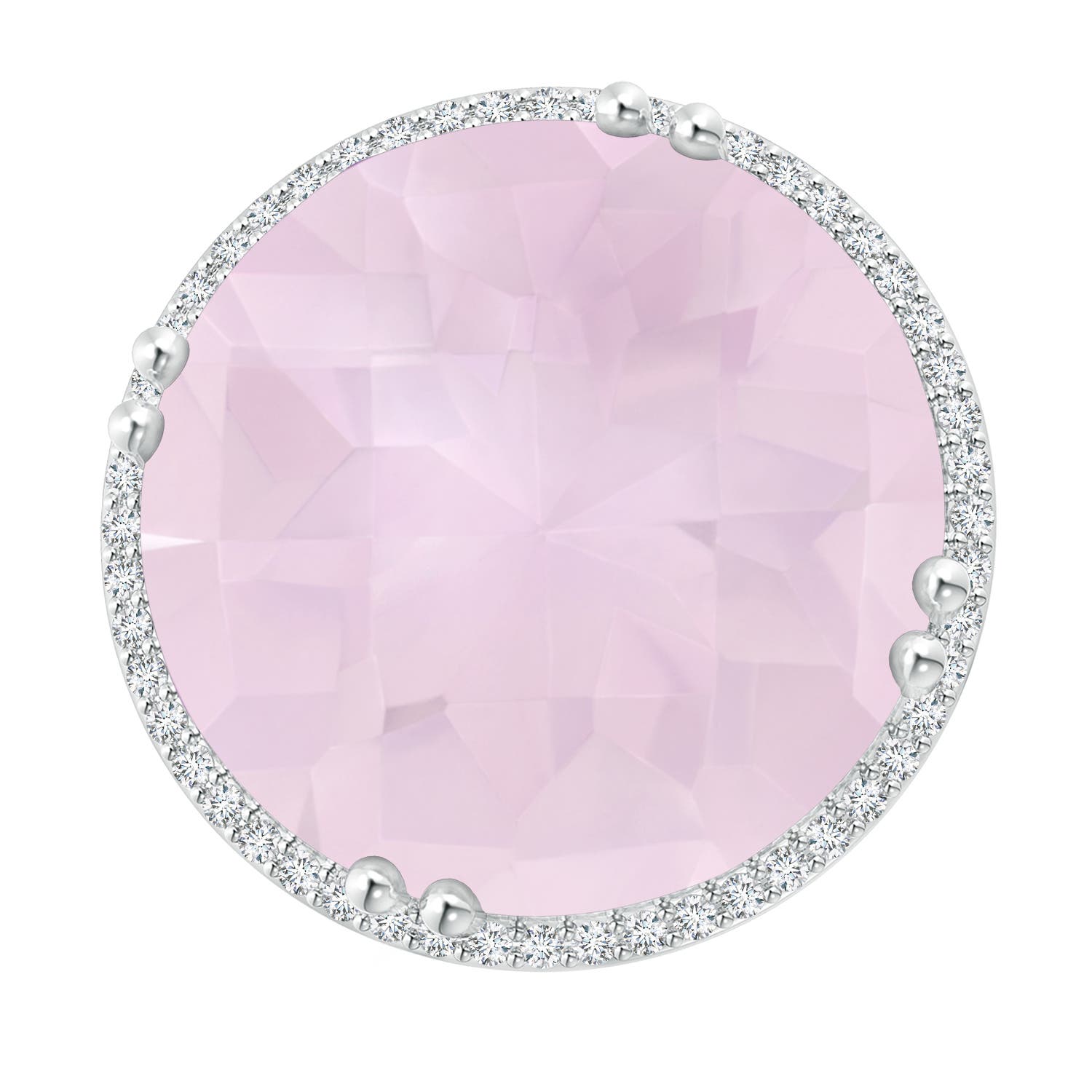 A - Rose Quartz / 18.26 CT / 14 KT White Gold