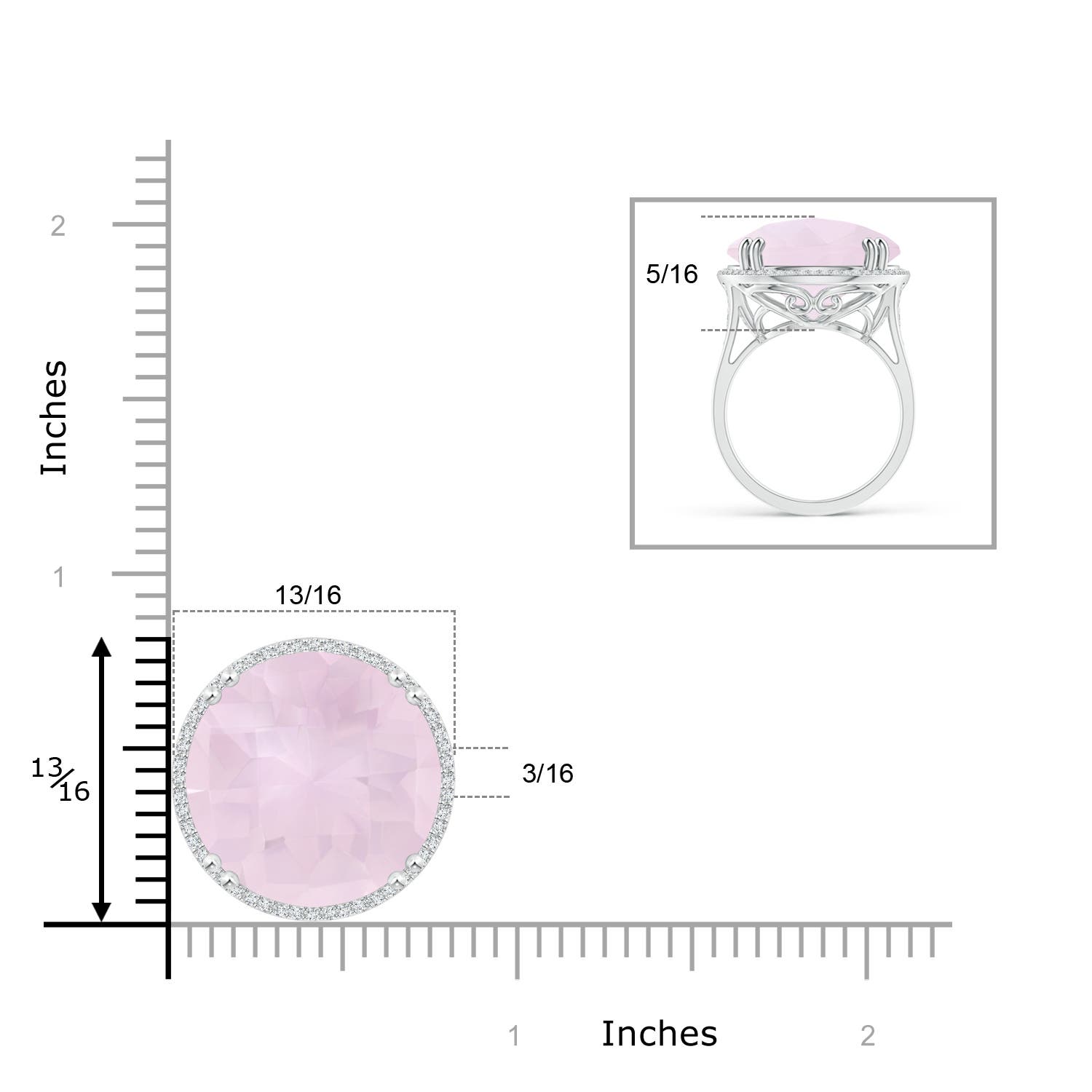 A - Rose Quartz / 18.26 CT / 14 KT White Gold