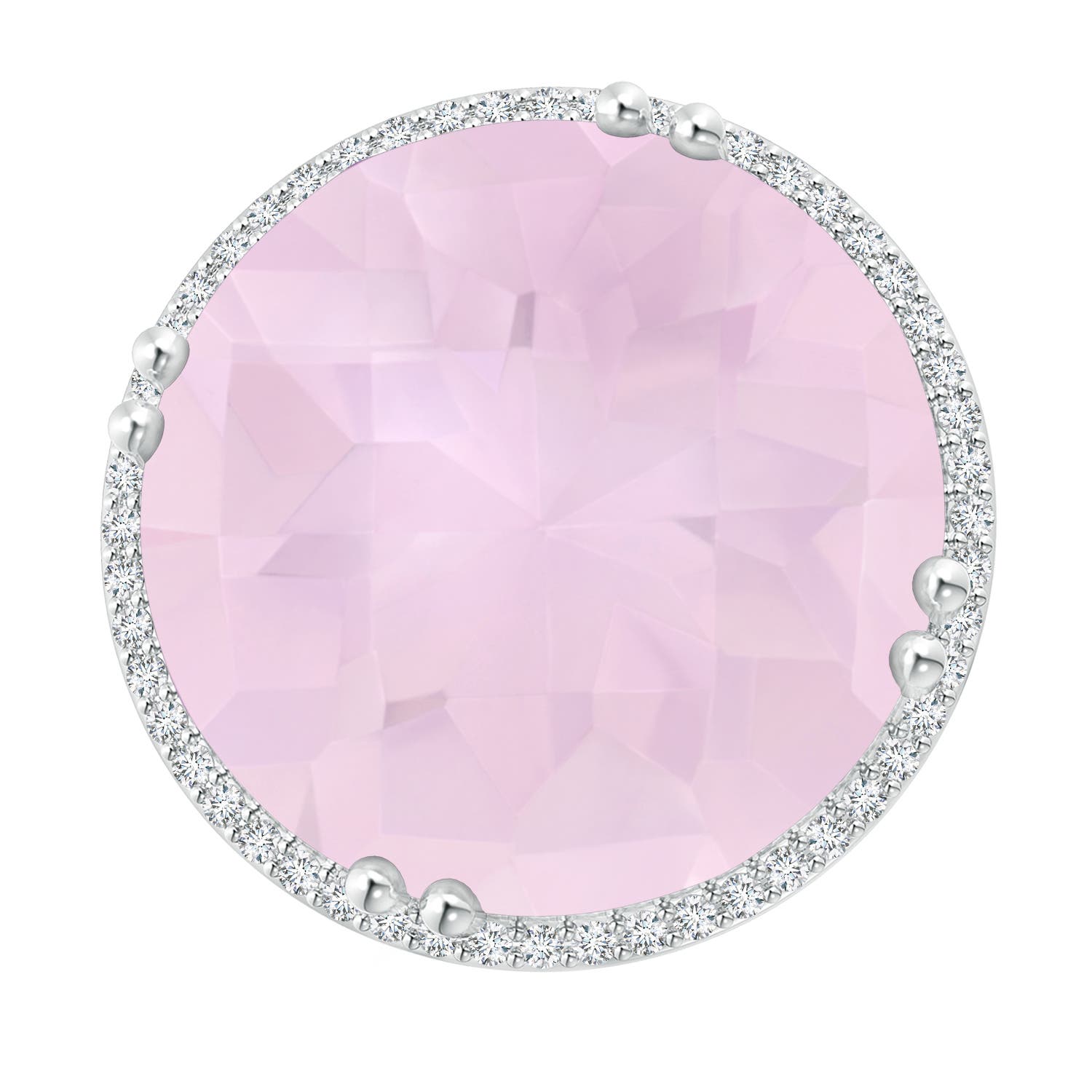 AA - Rose Quartz / 18.26 CT / 14 KT White Gold