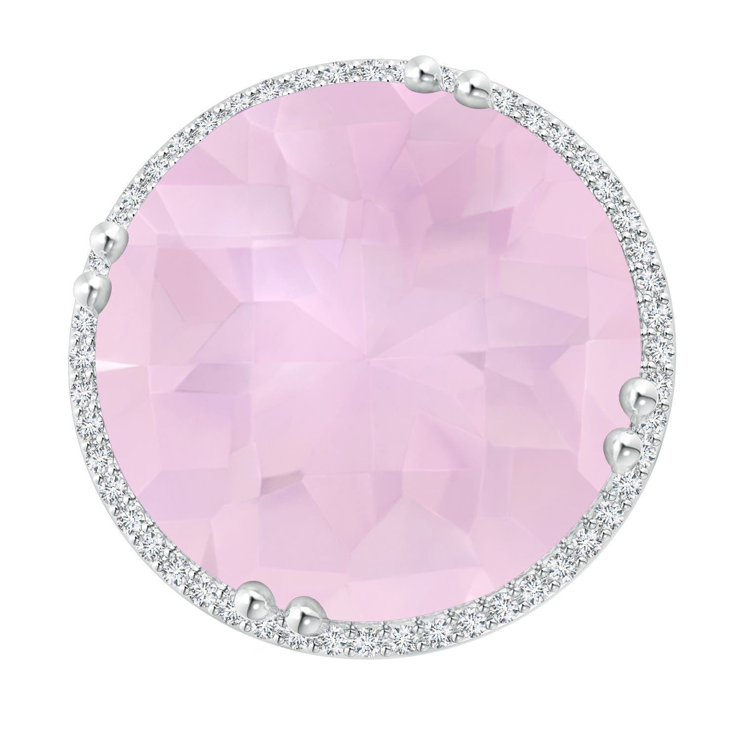 AAA - Rose Quartz / 18.26 CT / 14 KT White Gold