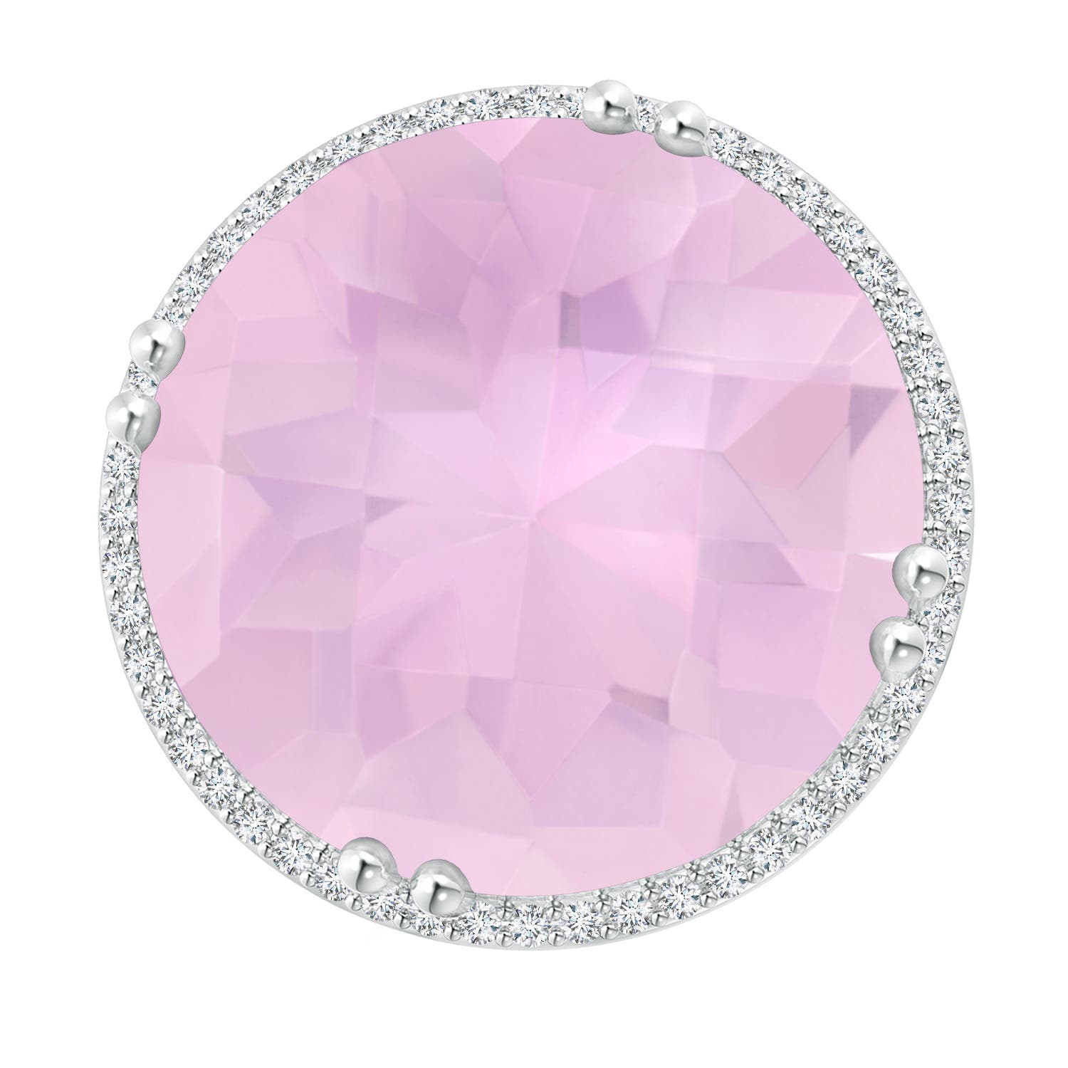 AAAA - Rose Quartz / 18.26 CT / 14 KT White Gold