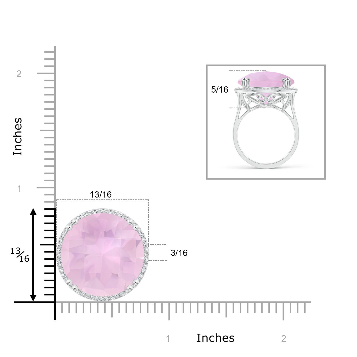 AAAA - Rose Quartz / 18.26 CT / 14 KT White Gold