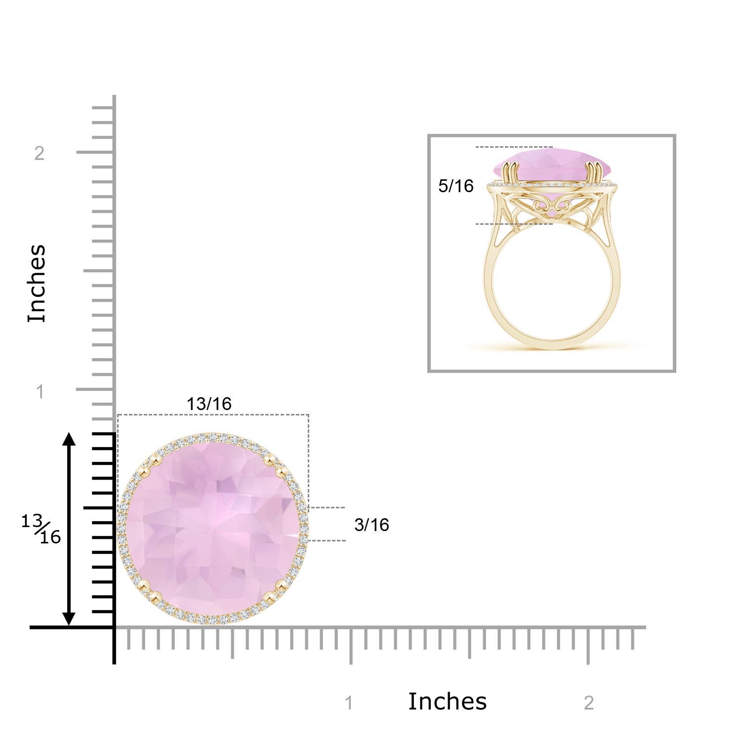 AAAA - Rose Quartz / 18.26 CT / 14 KT Yellow Gold