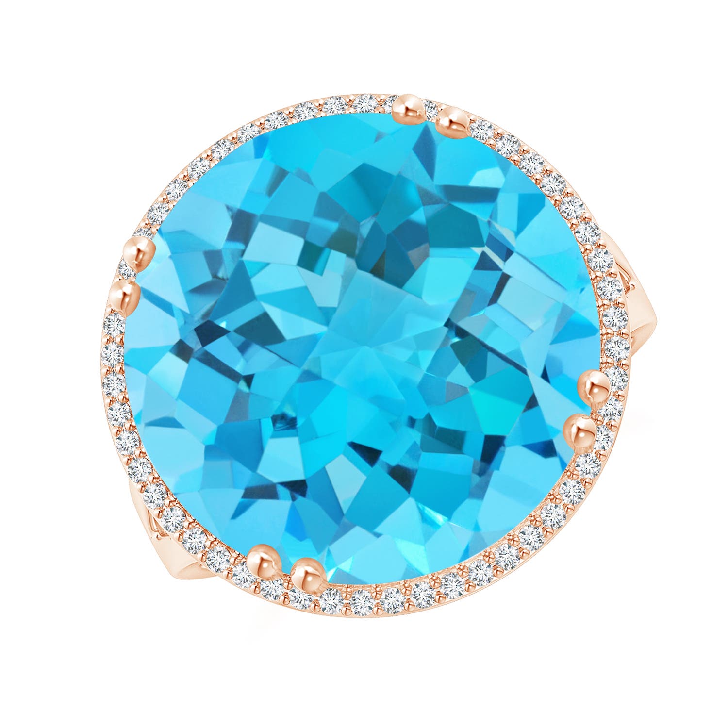 A - Swiss Blue Topaz / 16.66 CT / 14 KT Rose Gold