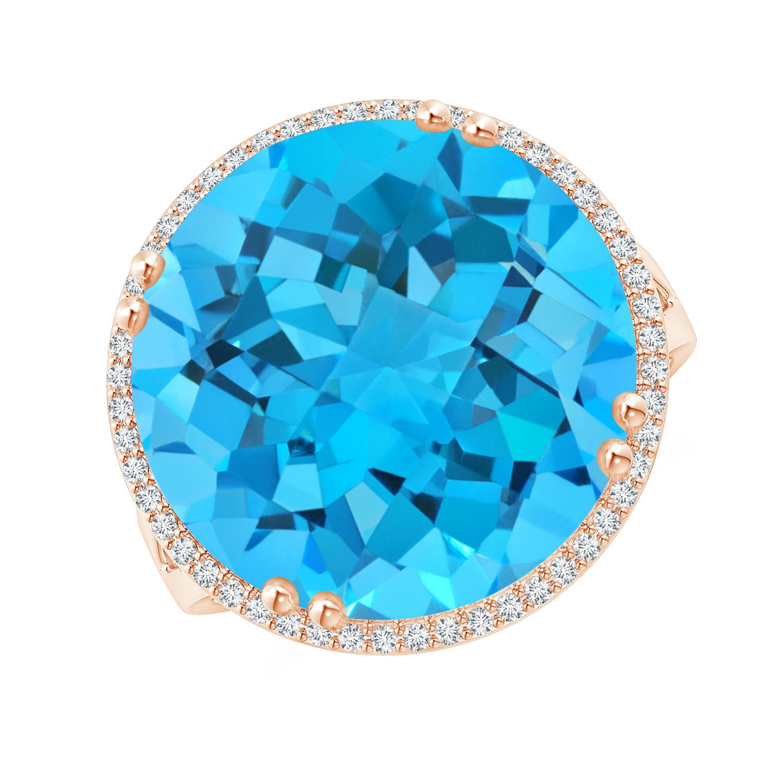 AA - Swiss Blue Topaz / 16.66 CT / 14 KT Rose Gold