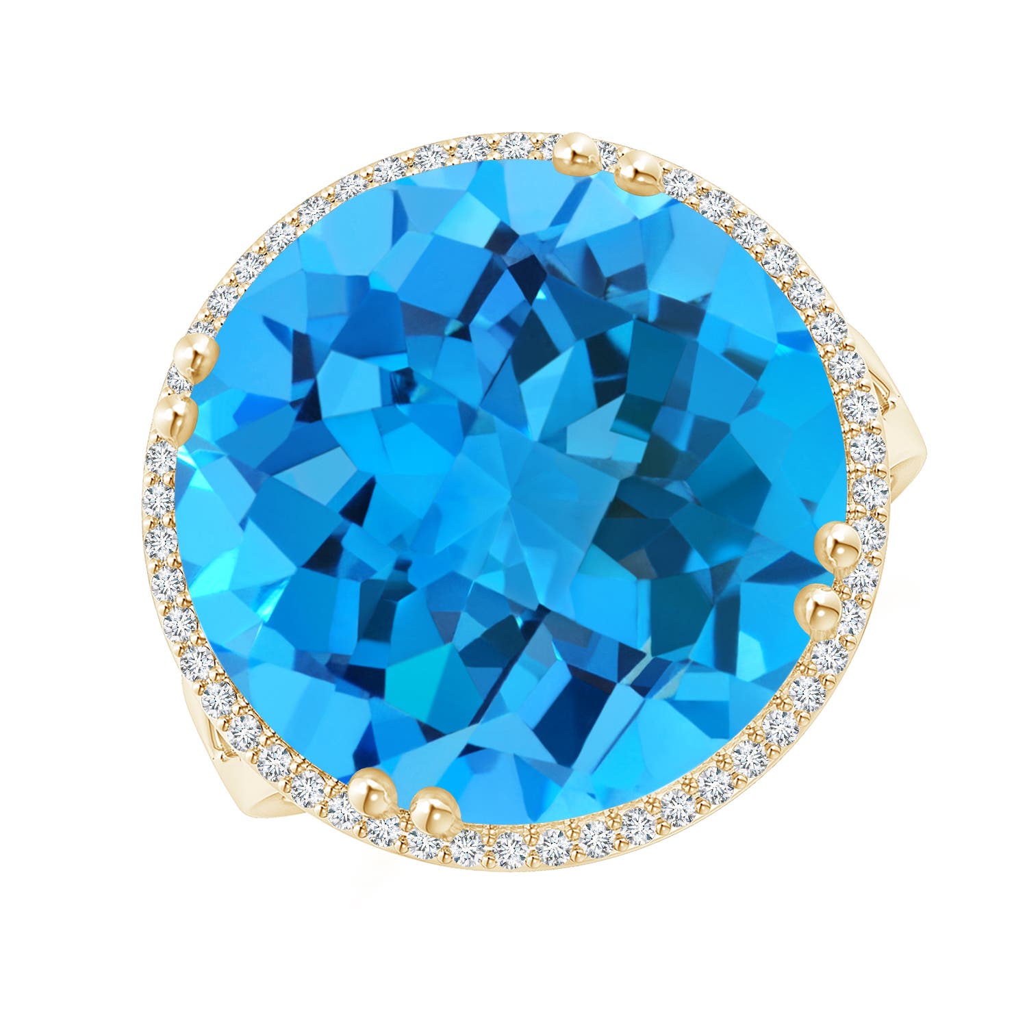 AAA - Swiss Blue Topaz / 16.66 CT / 14 KT Yellow Gold