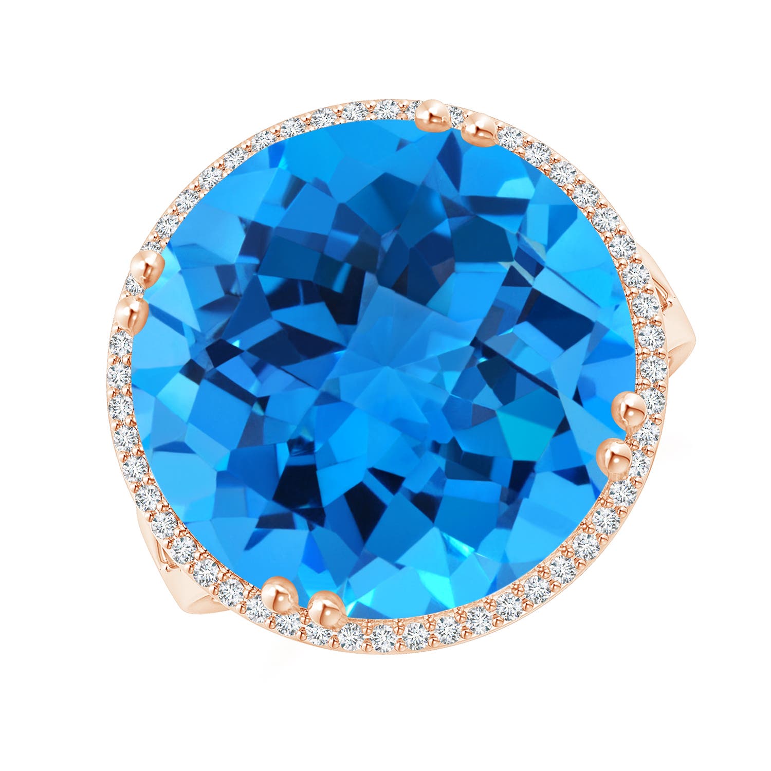 AAAA - Swiss Blue Topaz / 16.66 CT / 14 KT Rose Gold