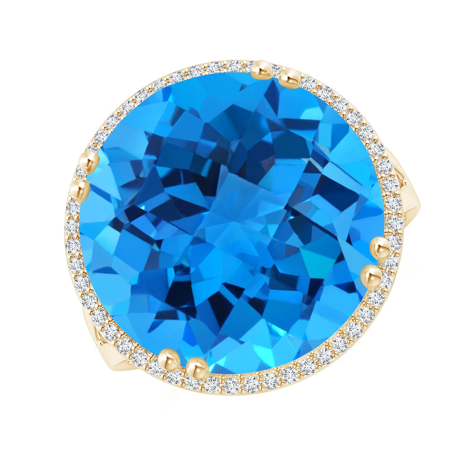 AAAA - Swiss Blue Topaz / 16.66 CT / 14 KT Yellow Gold