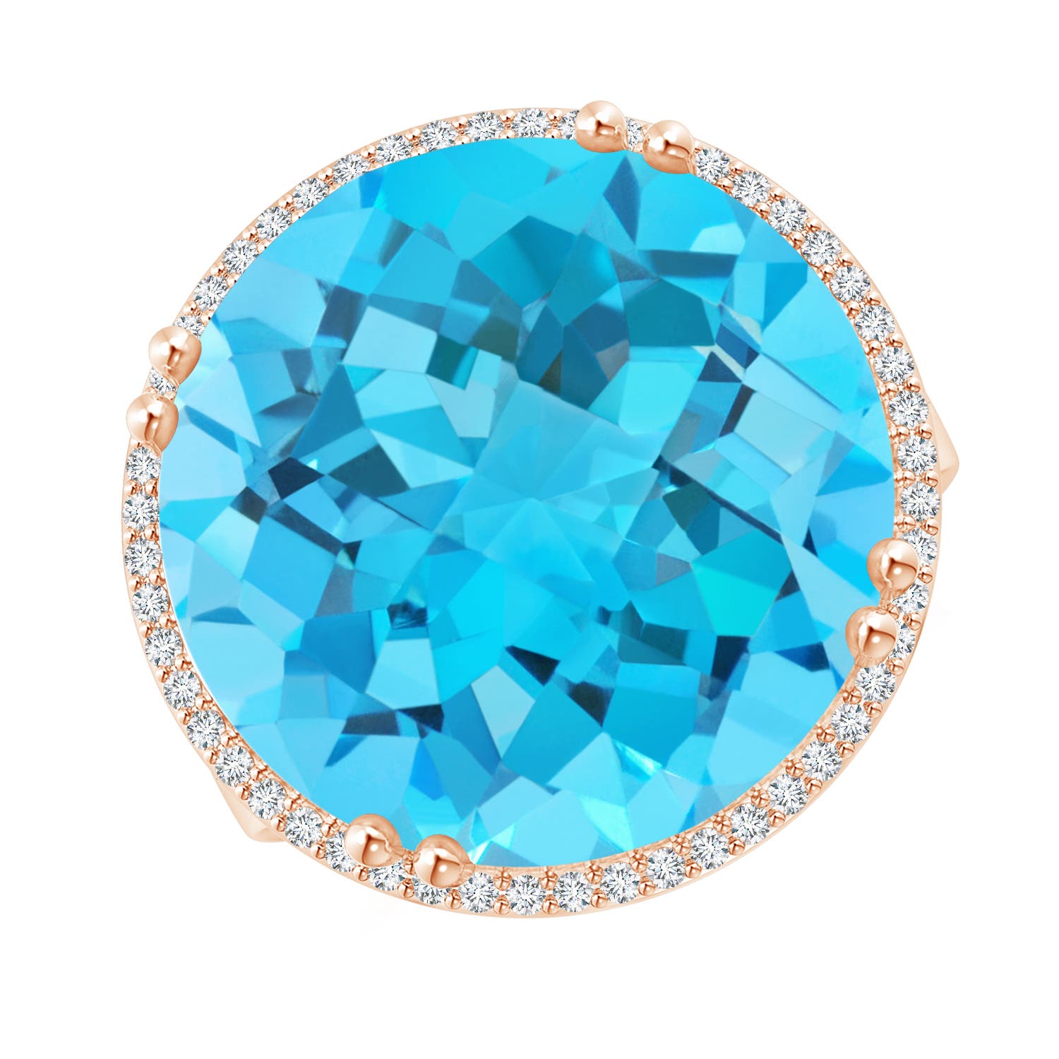 A - Swiss Blue Topaz / 20.21 CT / 14 KT Rose Gold