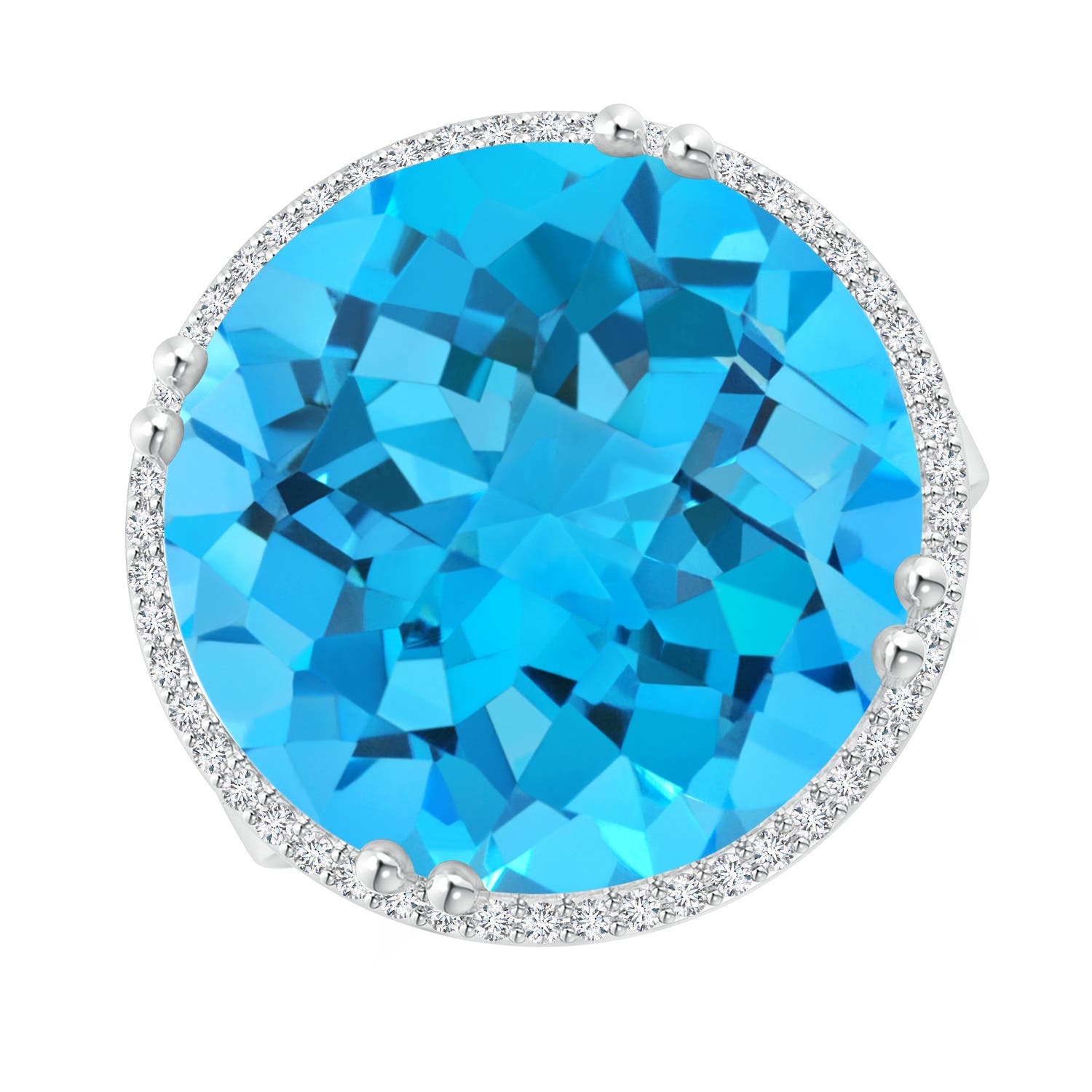 AA - Swiss Blue Topaz / 20.21 CT / 14 KT White Gold