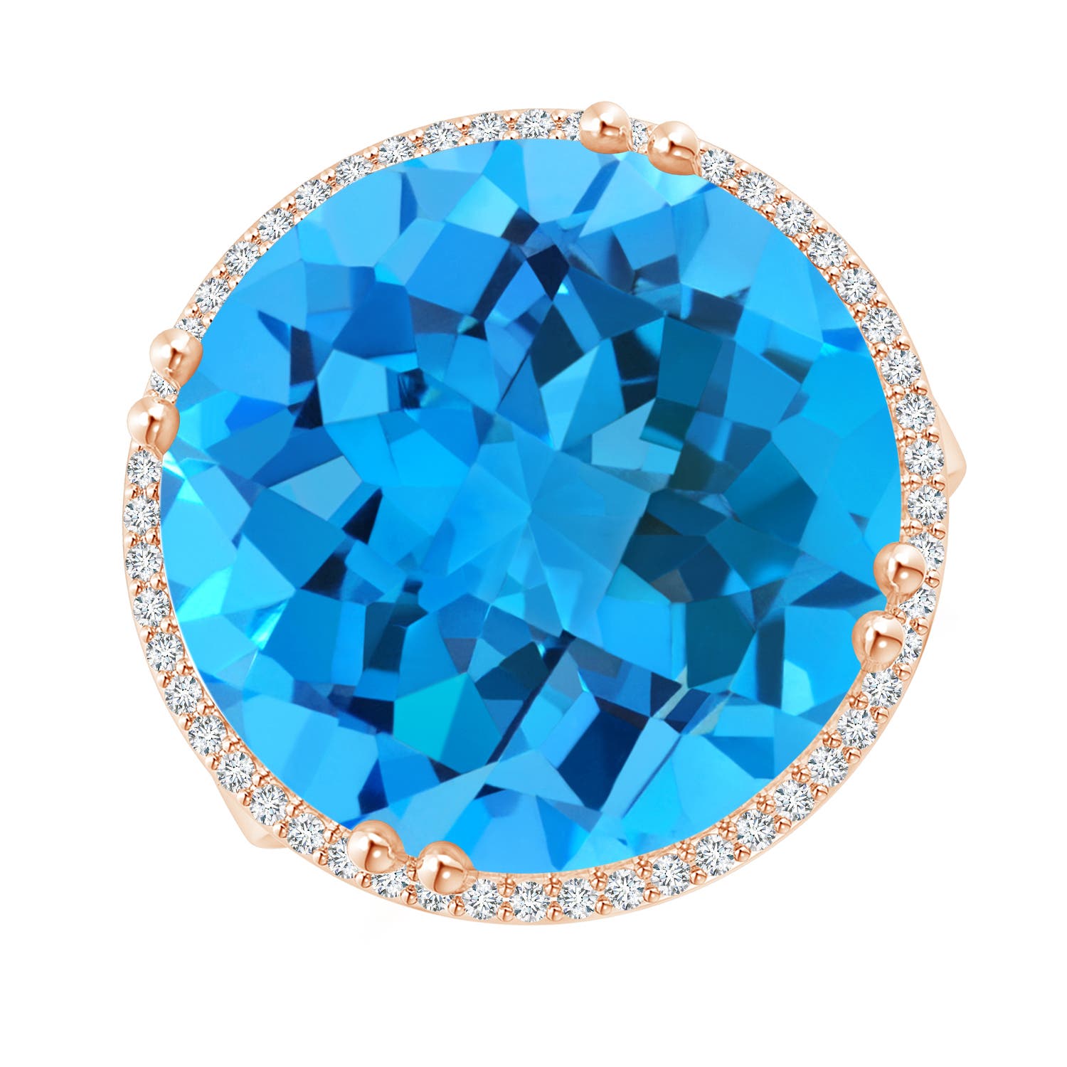 AAA - Swiss Blue Topaz / 20.21 CT / 14 KT Rose Gold