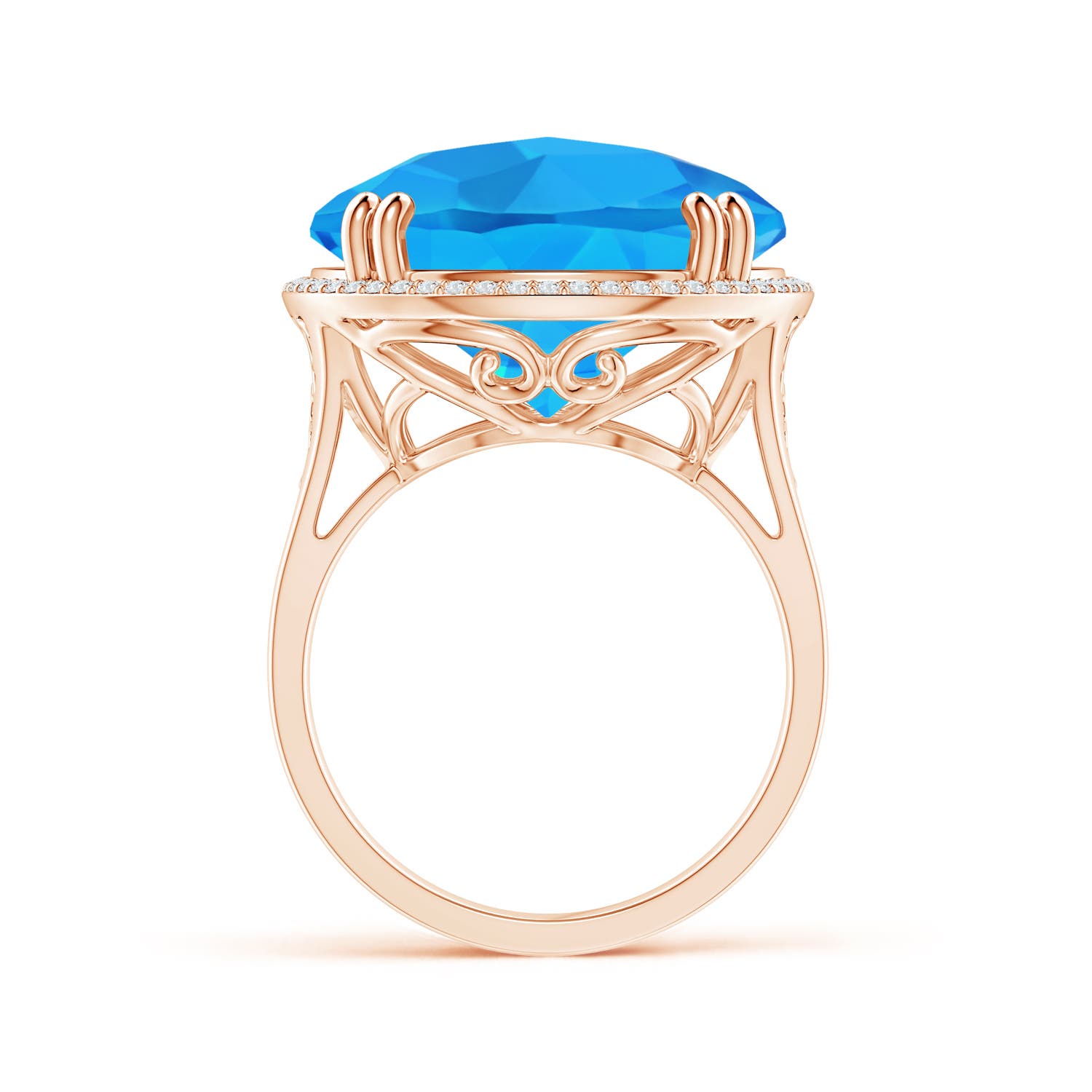 AAA - Swiss Blue Topaz / 20.21 CT / 14 KT Rose Gold