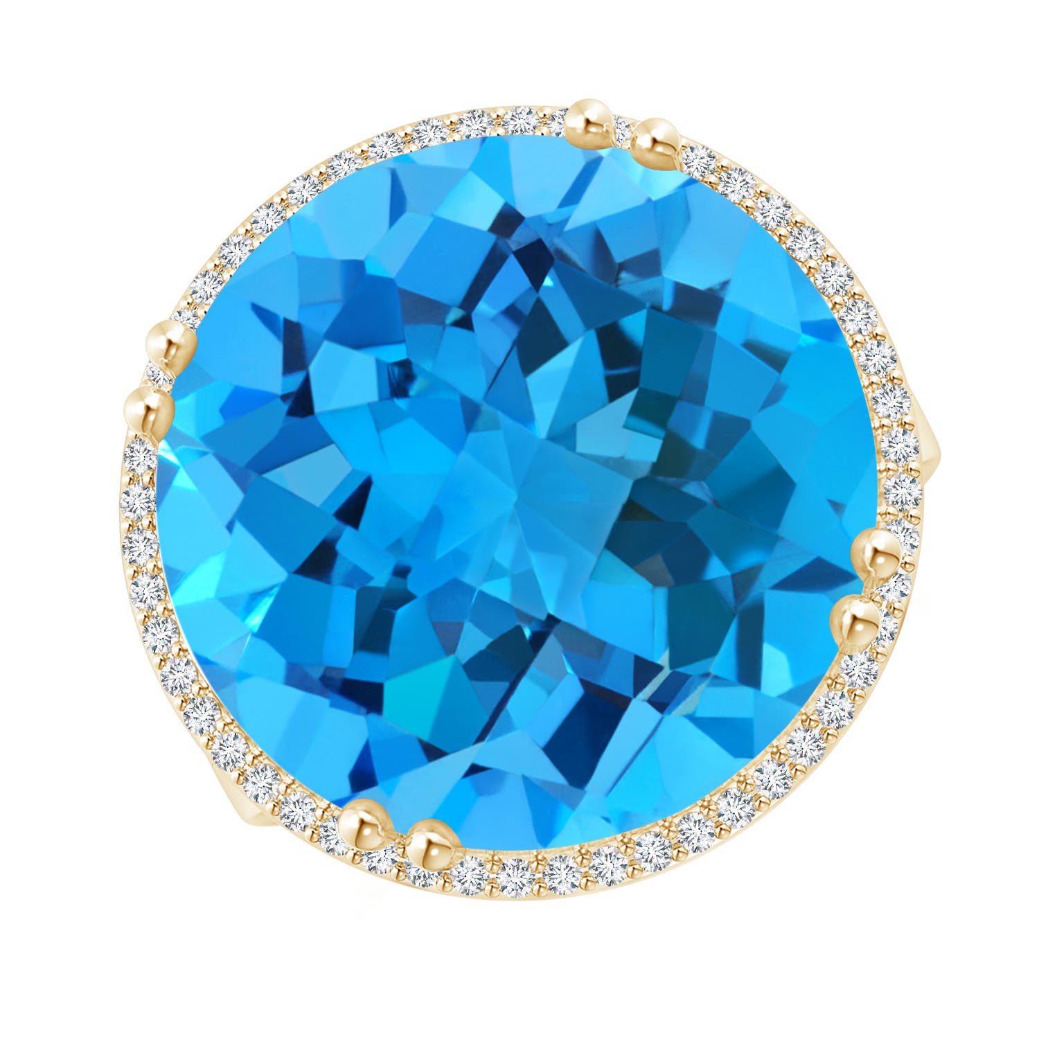 AAA - Swiss Blue Topaz / 20.21 CT / 14 KT Yellow Gold