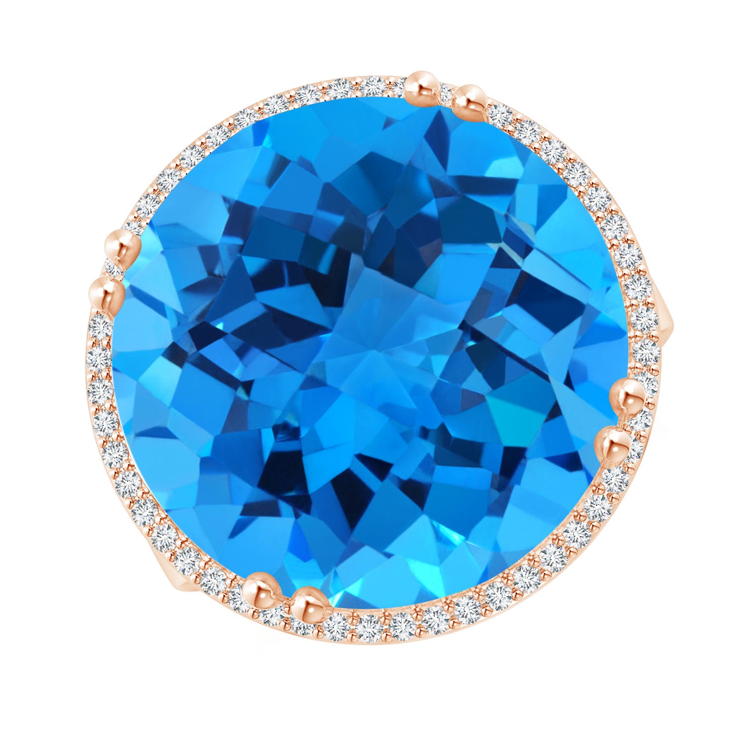 AAAA - Swiss Blue Topaz / 20.21 CT / 14 KT Rose Gold