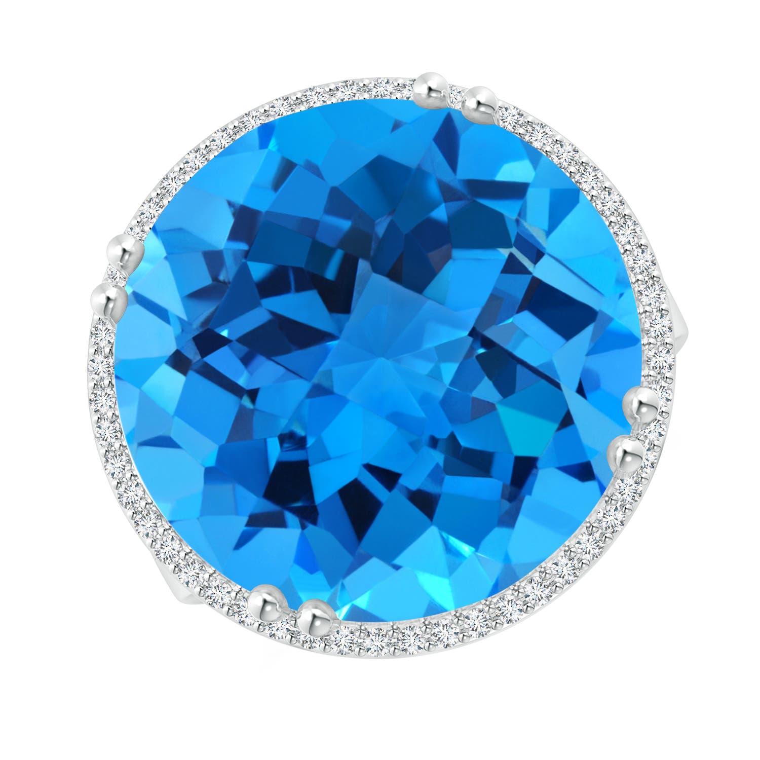 AAAA - Swiss Blue Topaz / 20.21 CT / 14 KT White Gold