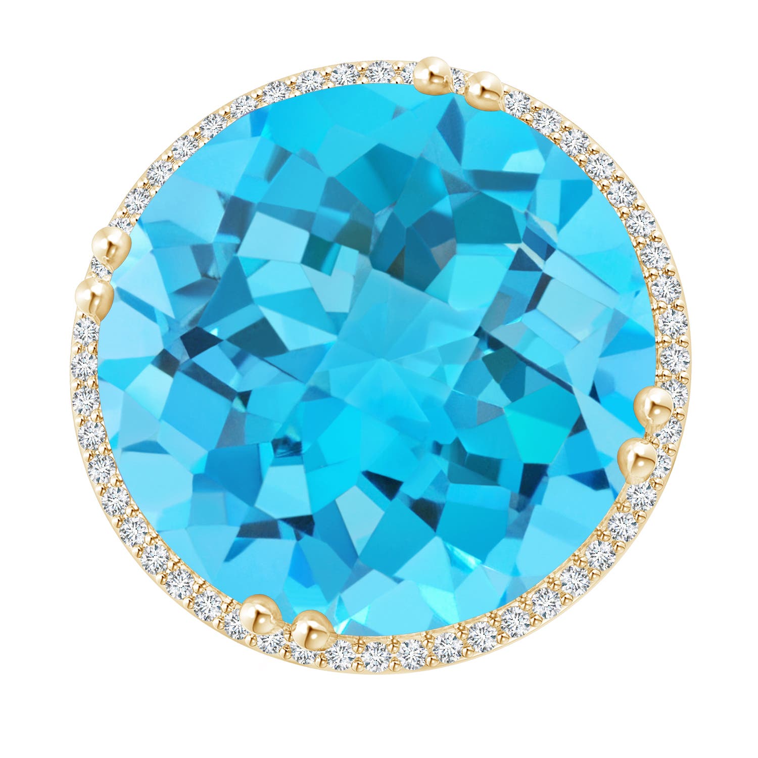 A - Swiss Blue Topaz / 24.26 CT / 14 KT Yellow Gold