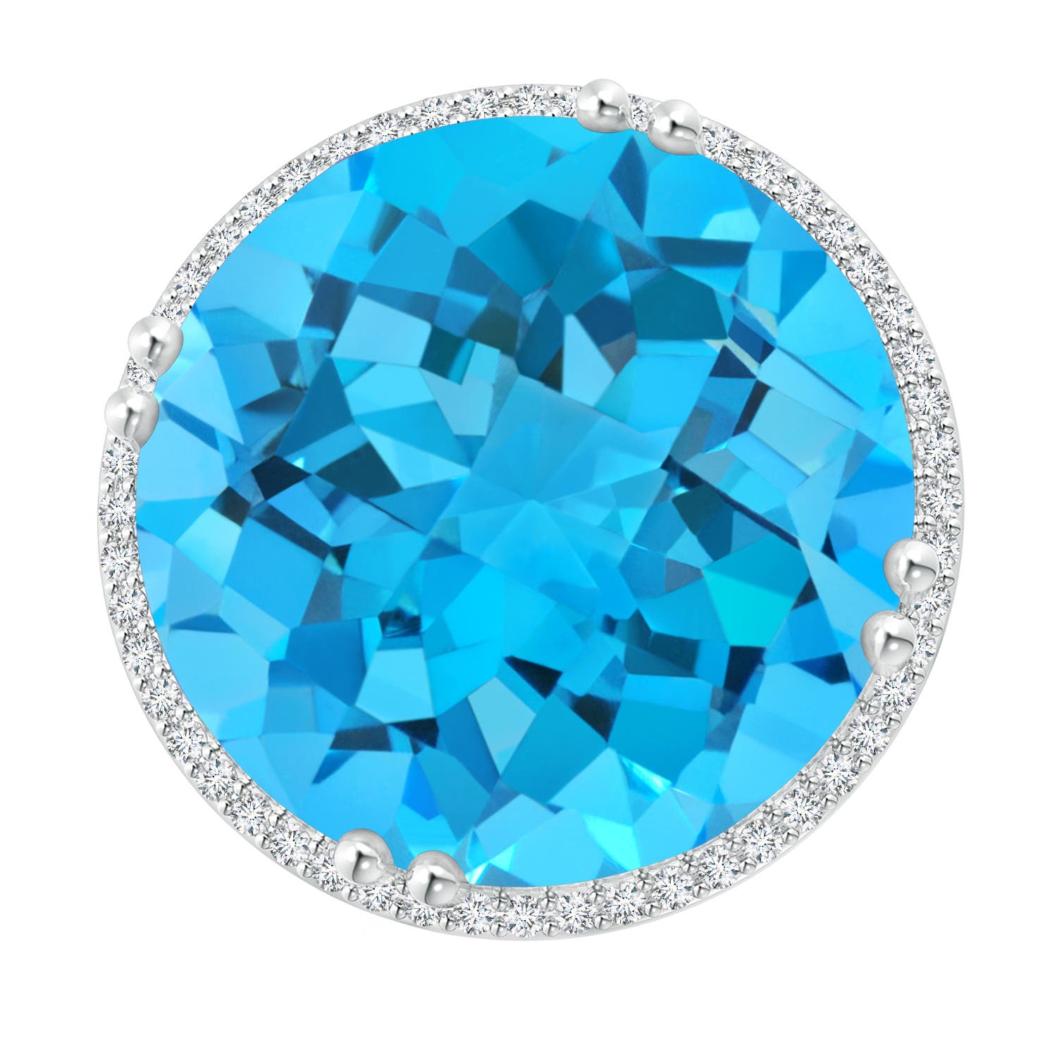 AA - Swiss Blue Topaz / 24.26 CT / 14 KT White Gold