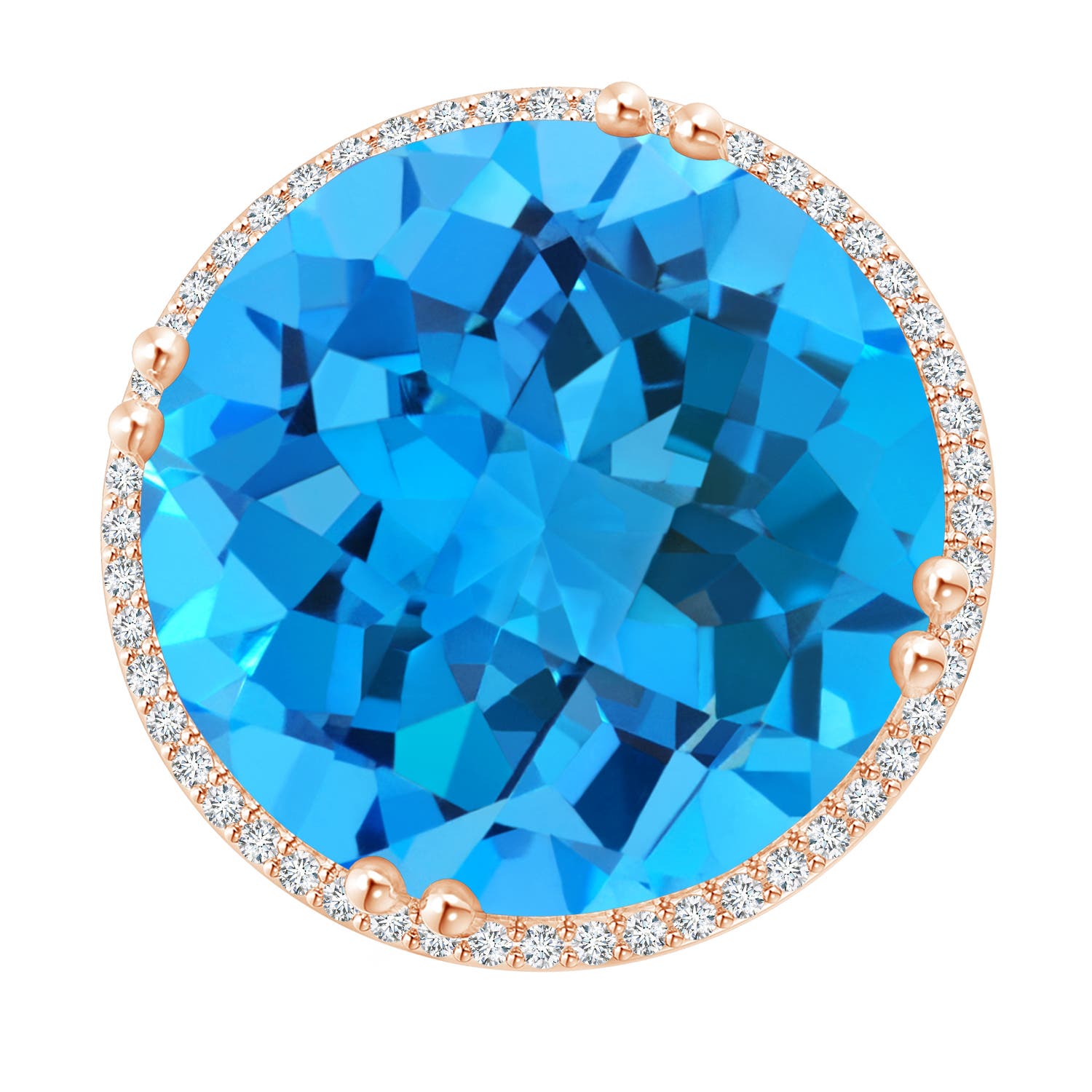 AAA - Swiss Blue Topaz / 24.26 CT / 14 KT Rose Gold