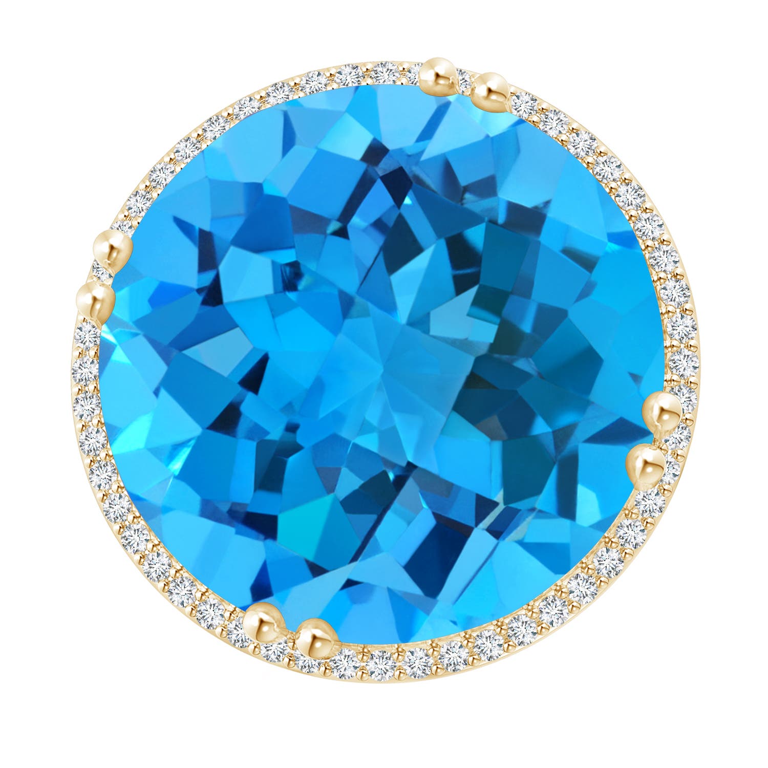 AAA - Swiss Blue Topaz / 24.26 CT / 14 KT Yellow Gold