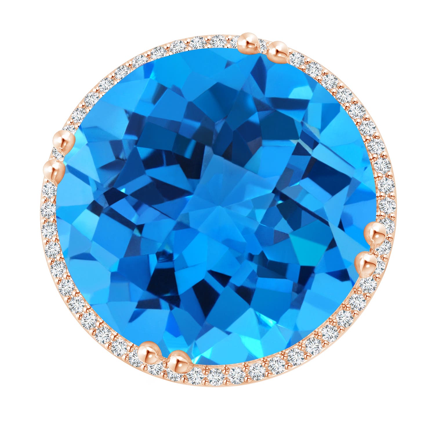 AAAA - Swiss Blue Topaz / 24.26 CT / 14 KT Rose Gold