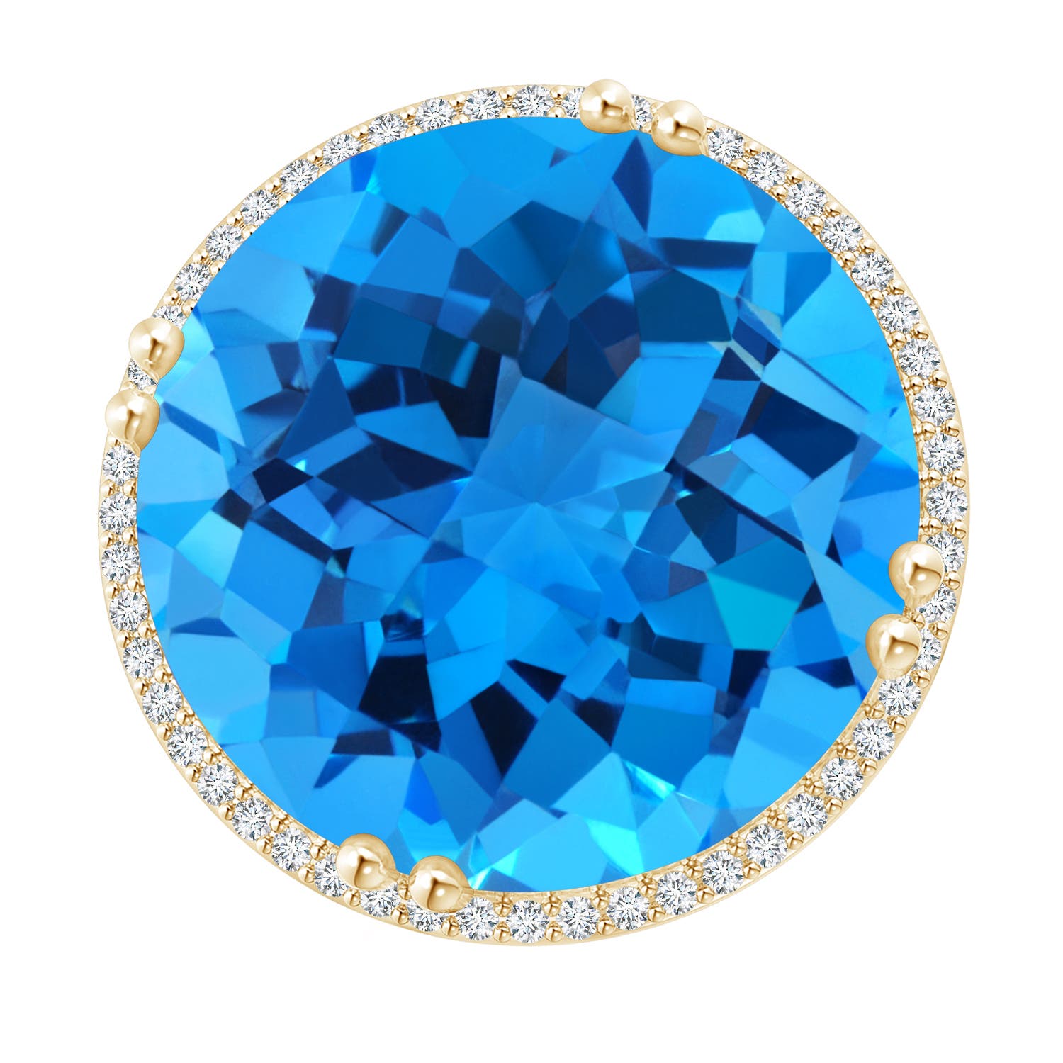 AAAA - Swiss Blue Topaz / 24.26 CT / 14 KT Yellow Gold