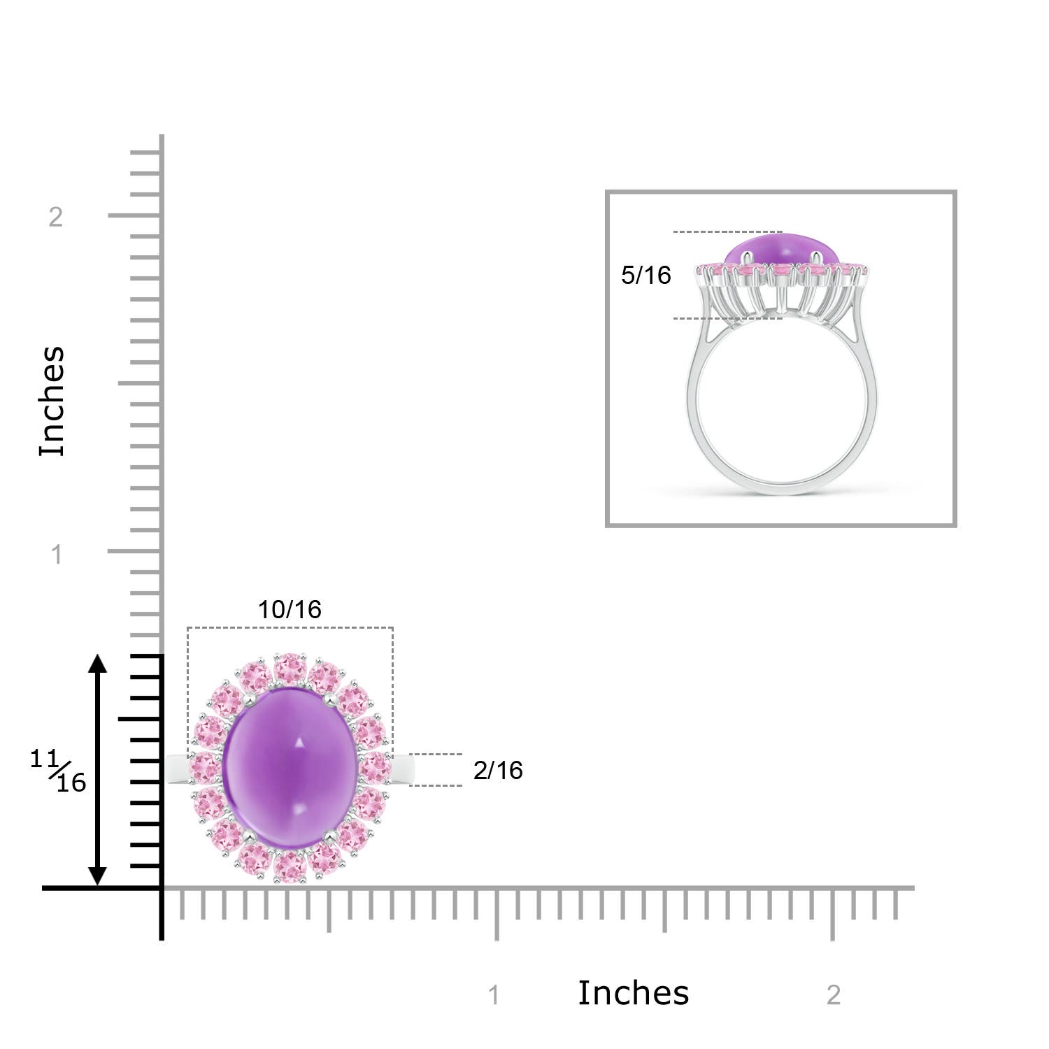 A - Amethyst / 7.26 CT / 14 KT White Gold