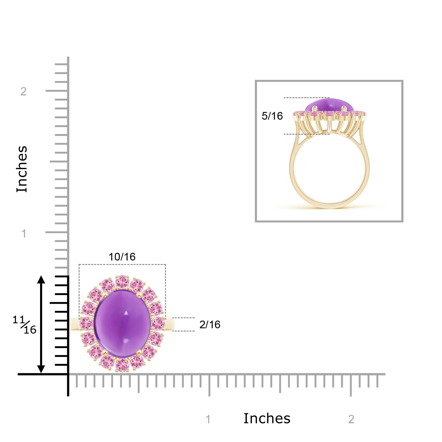 AA - Amethyst / 7.26 CT / 14 KT Yellow Gold