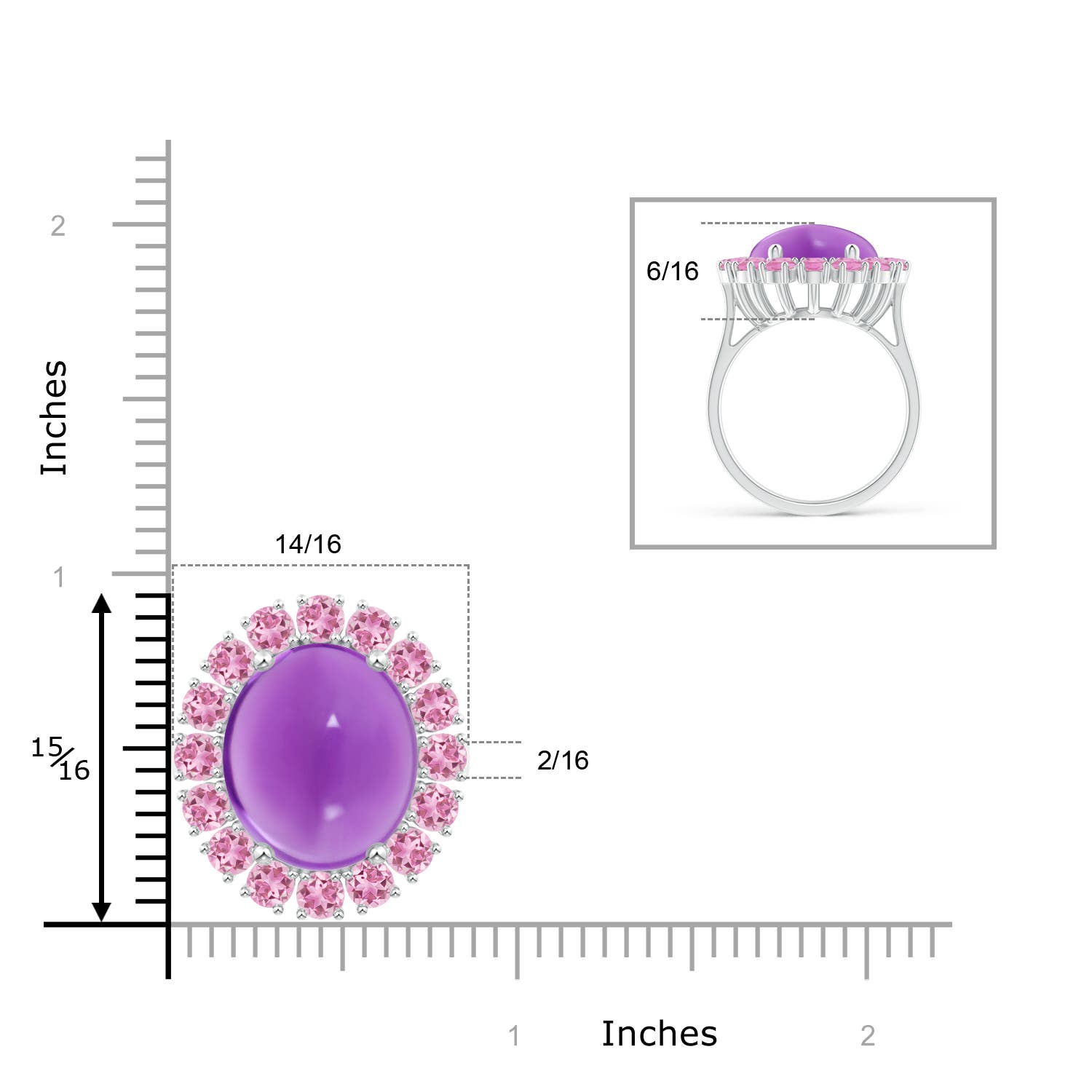 AA - Amethyst / 13.56 CT / 14 KT White Gold