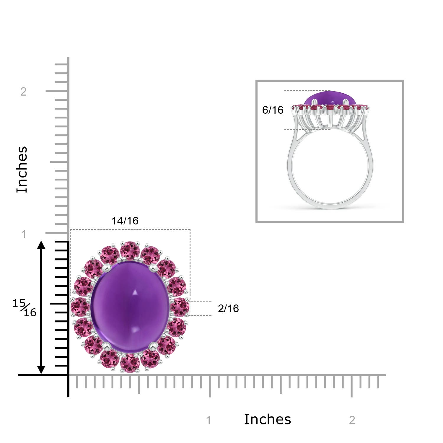 AAAA - Amethyst / 13.56 CT / 14 KT White Gold