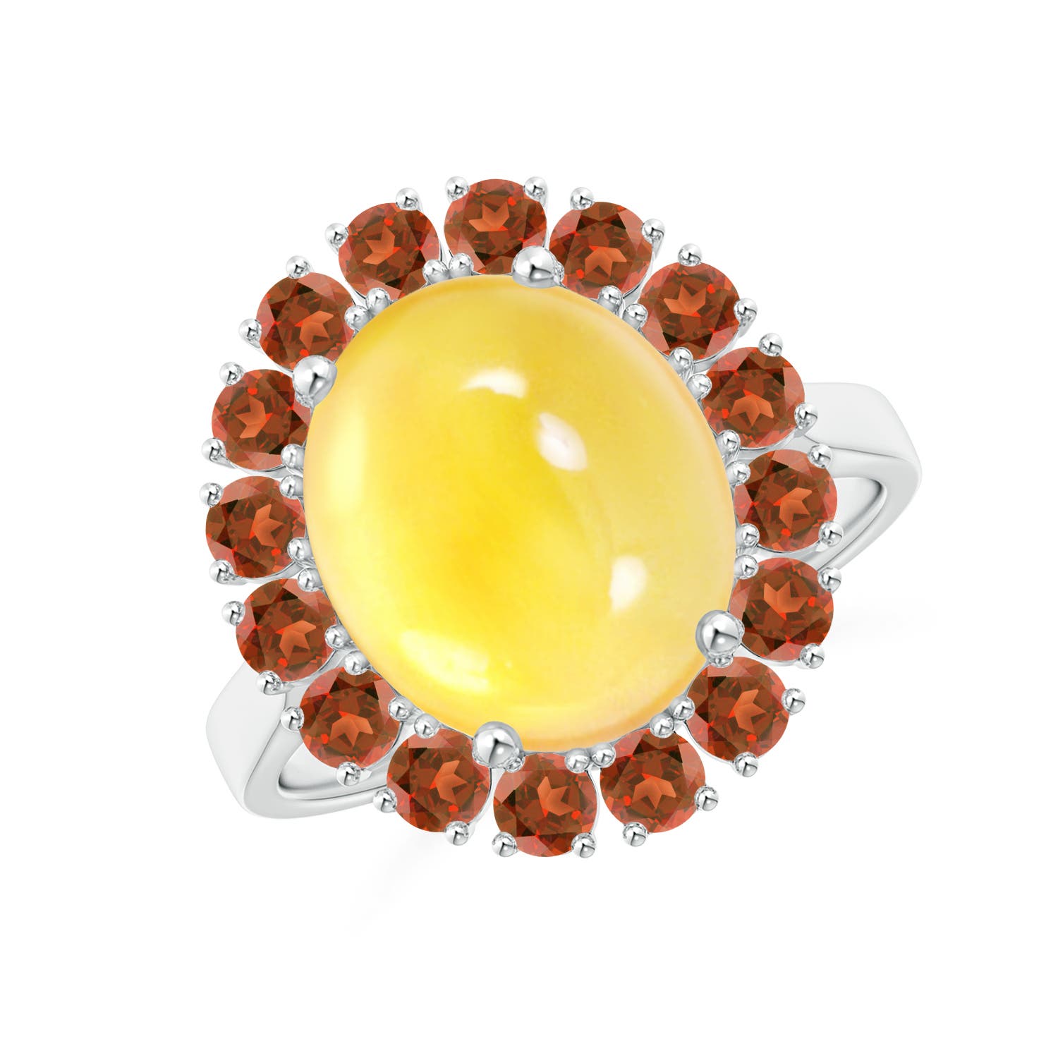 A - Citrine / 6.24 CT / 14 KT White Gold