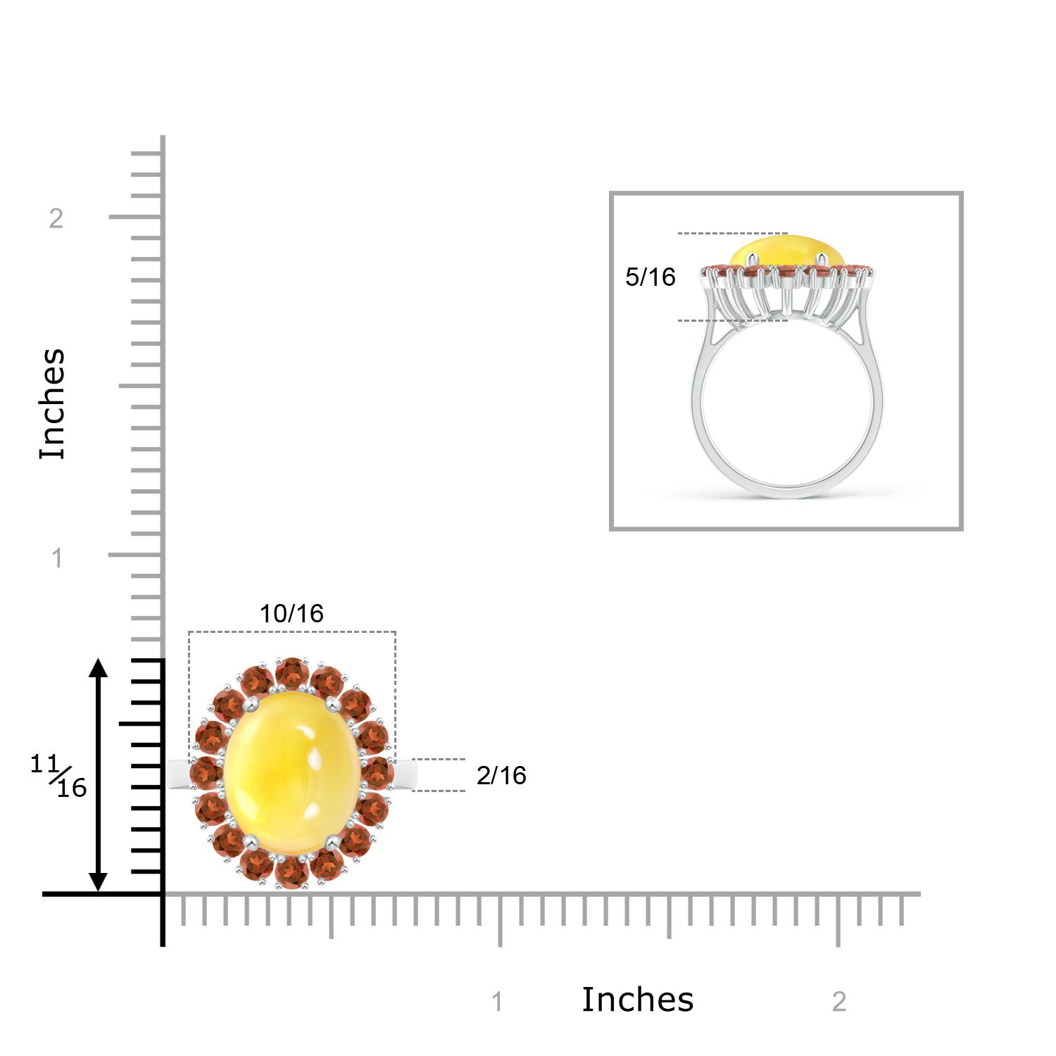 A - Citrine / 6.24 CT / 14 KT White Gold